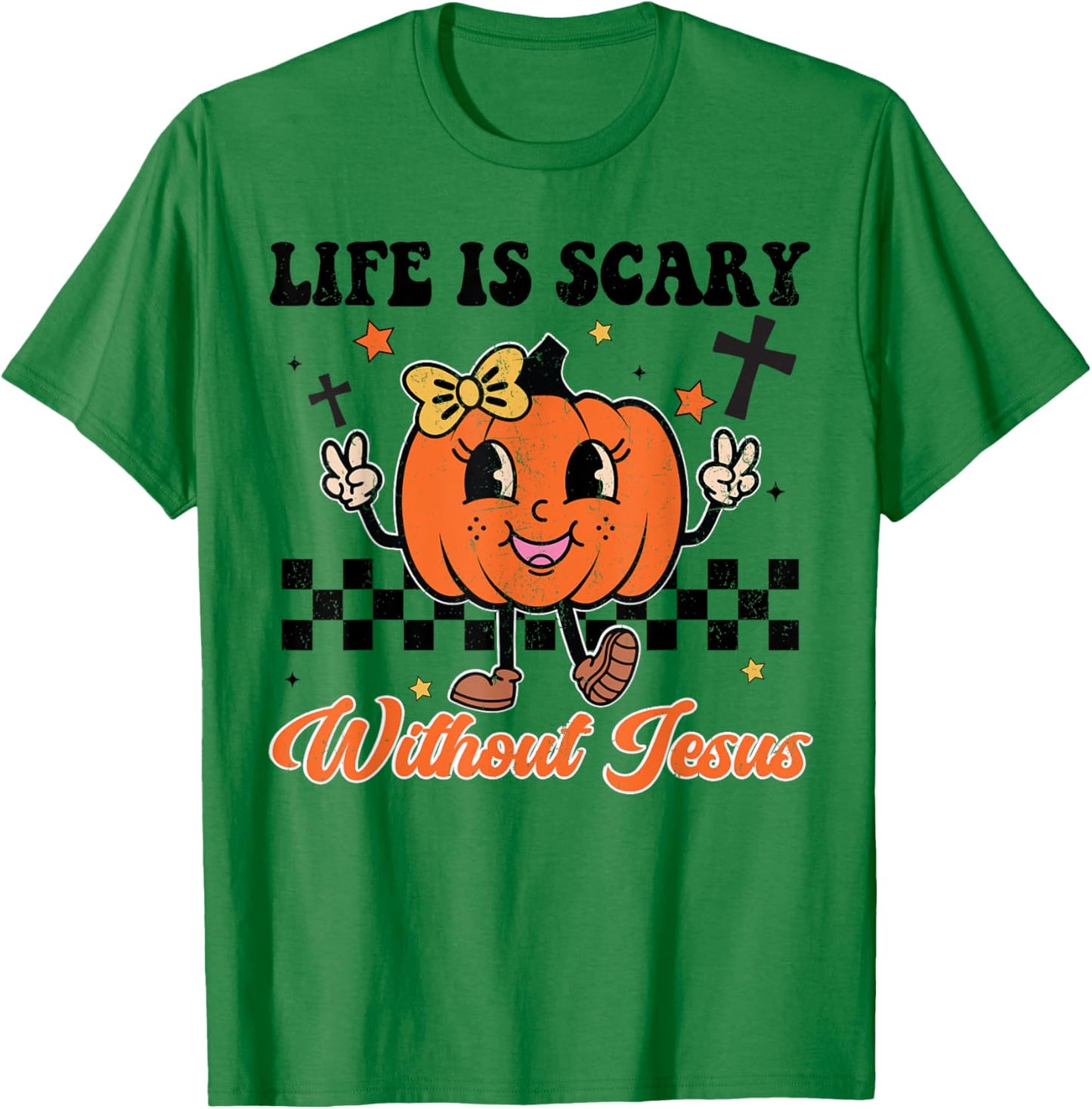Life Is Scary Without Jesus Girl Toddler Christian Halloween T-Shirt - T-Shirt | Irish Green