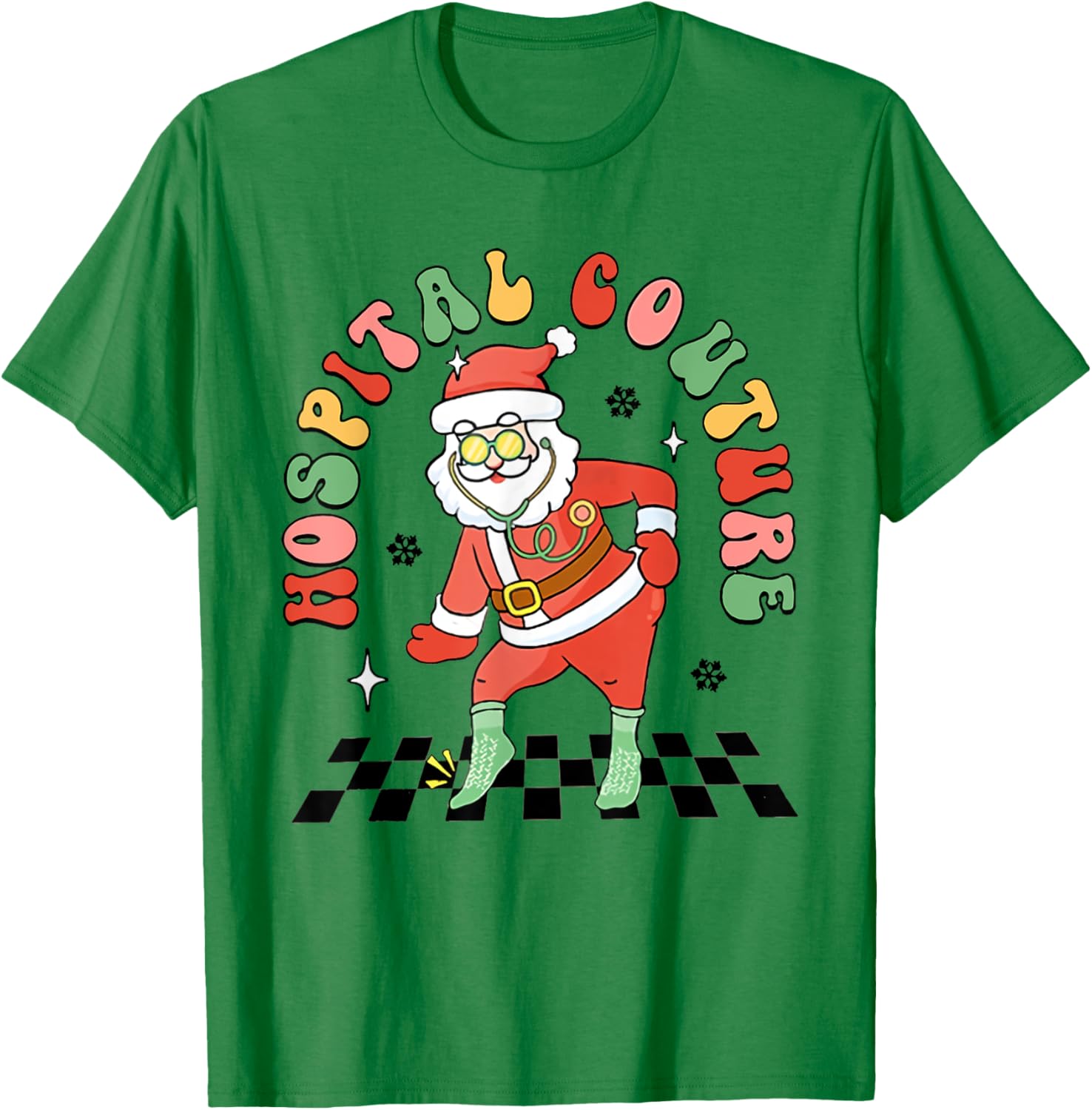 Non Slip Socks Emergency Room Hospital Couture Socks Xmas T-Shirt - T-Shirt | Irish Green