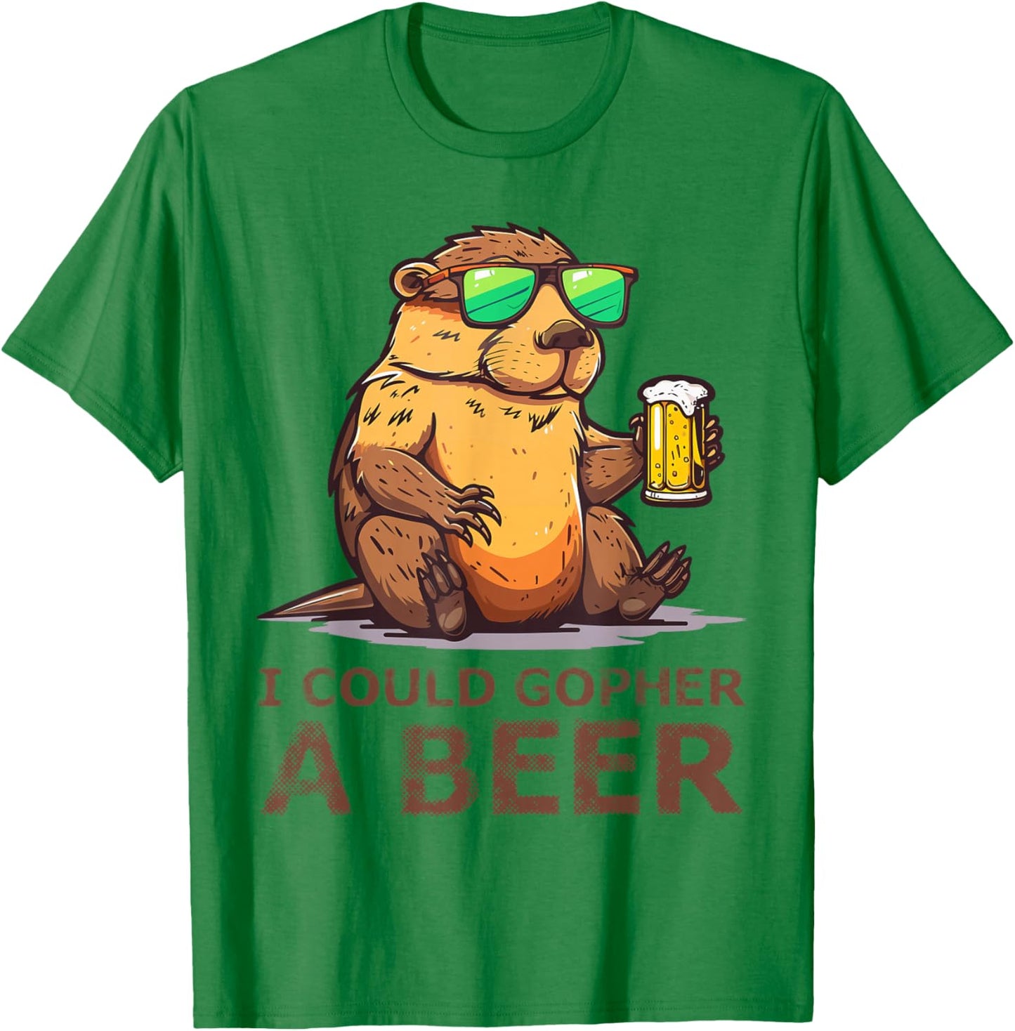 I Could Gopher A Beer Funny Drinking T-Shirt - T-Shirt | Irish Green