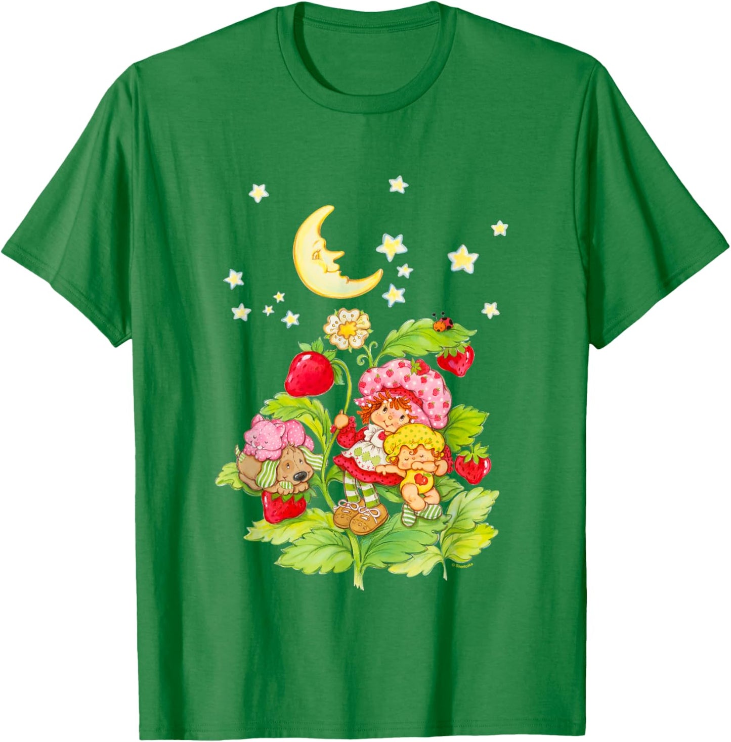 Strawberry Shortcake Cute Strawberry Garden Group Shot Logo T-Shirt - T-Shirt | Irish Green