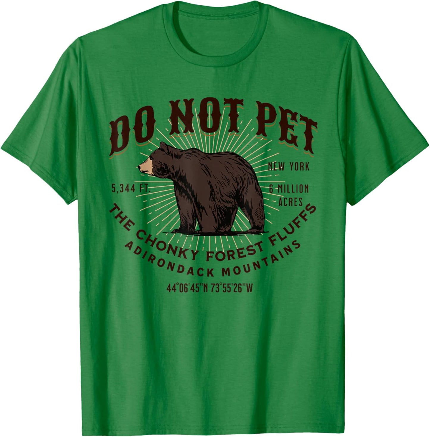 Adirondack Mountains New York Black Bear Funny Souvenir T-Shirt - T-Shirt | Irish Green