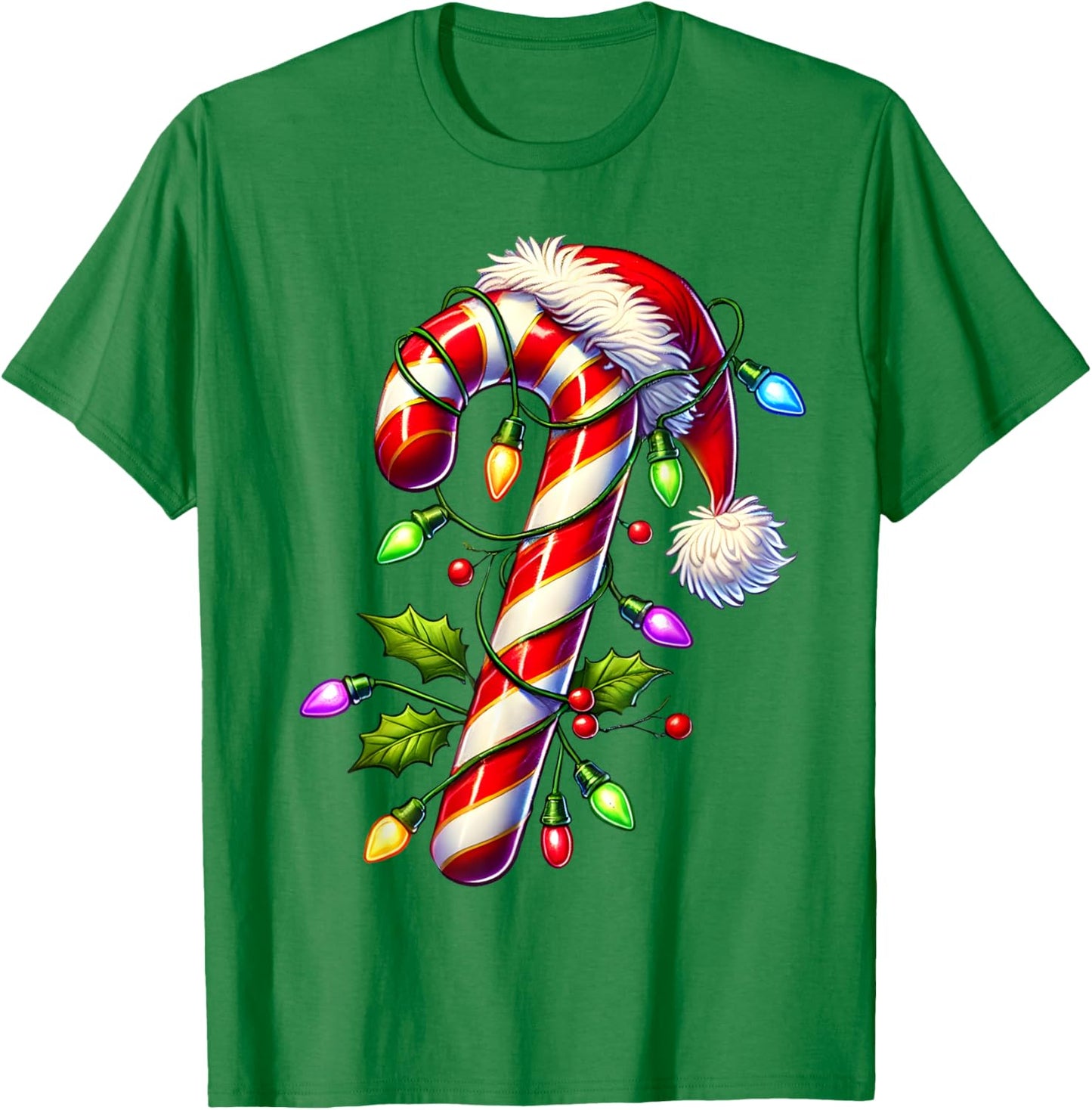 Candy Cane Crew Christmas Light Family Xmas Santa Boys Girls T-Shirt - T-Shirt | Irish Green