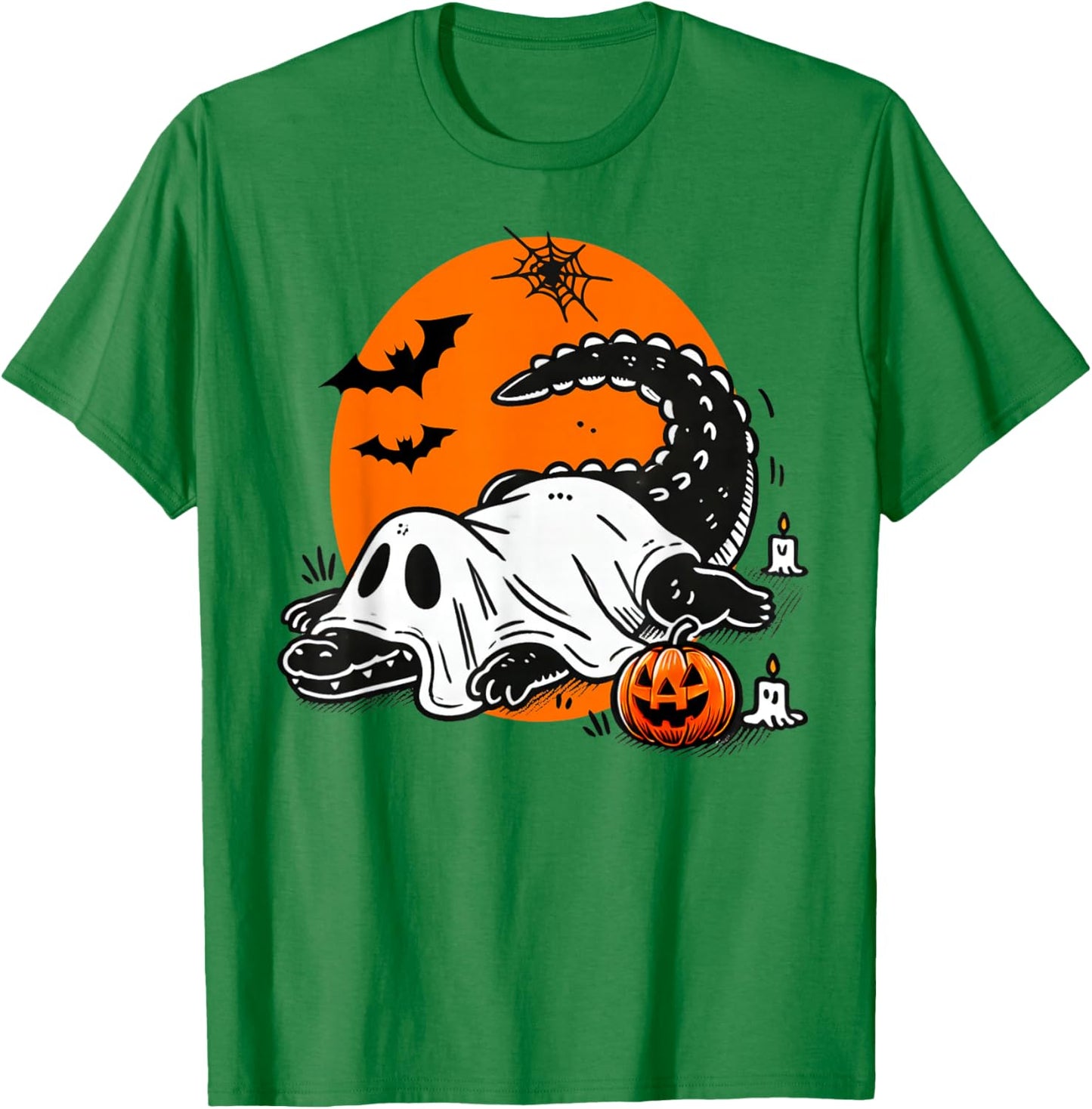 Funny Crocodile Ghost Costume Spooky Halloween Alligator T-Shirt - T-Shirt | Irish Green