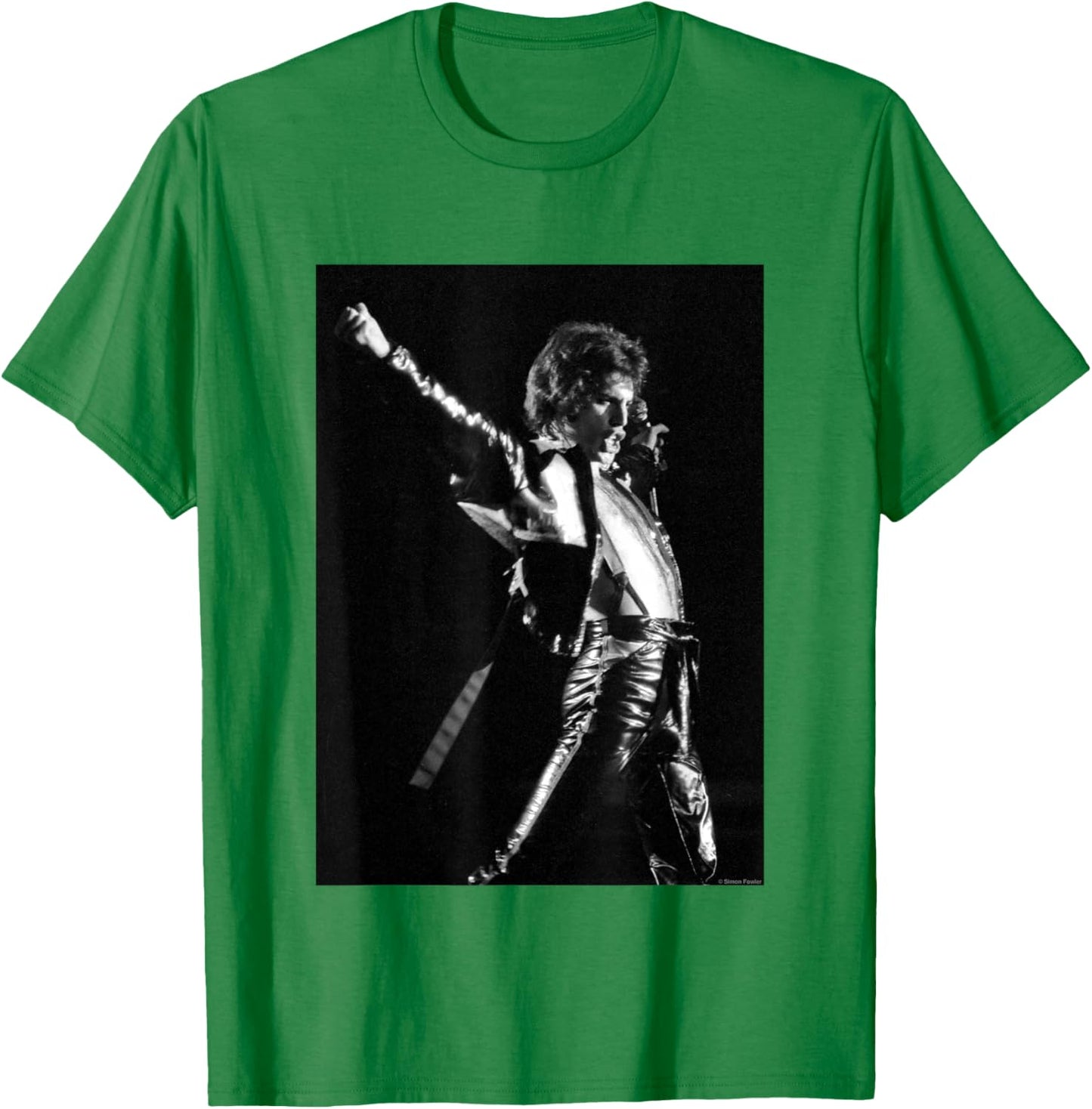 Freddie Mercury Of Queen Live Wembley 1979 By Simon Fowler T-Shirt - T-Shirt | Irish Green