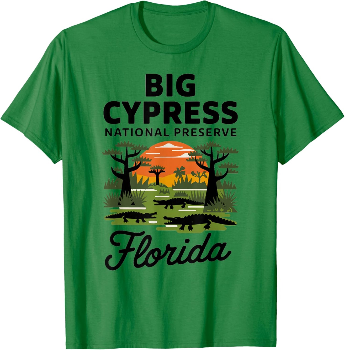 Vintage Nature Big Cypress National Park Florida T-Shirt - T-Shirt | Irish Green