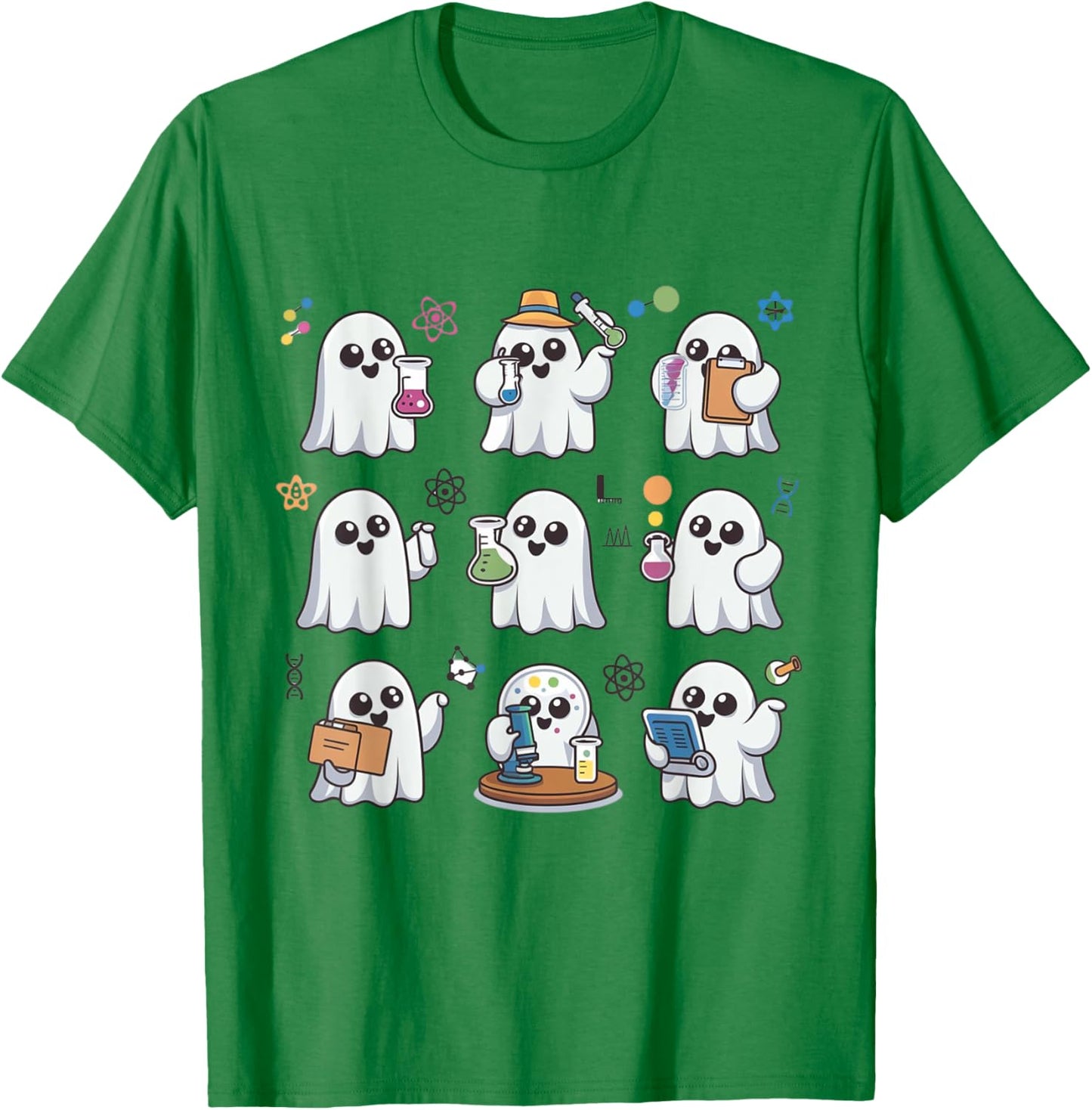 Ghost Science Teacher Chemistry Laboratory Halloween Costume T-Shirt - T-Shirt | Irish Green