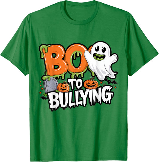 Boo Anti Bullying Funny Halloween Orange Unity Day Boys T-Shirt - T-Shirt | Irish Green