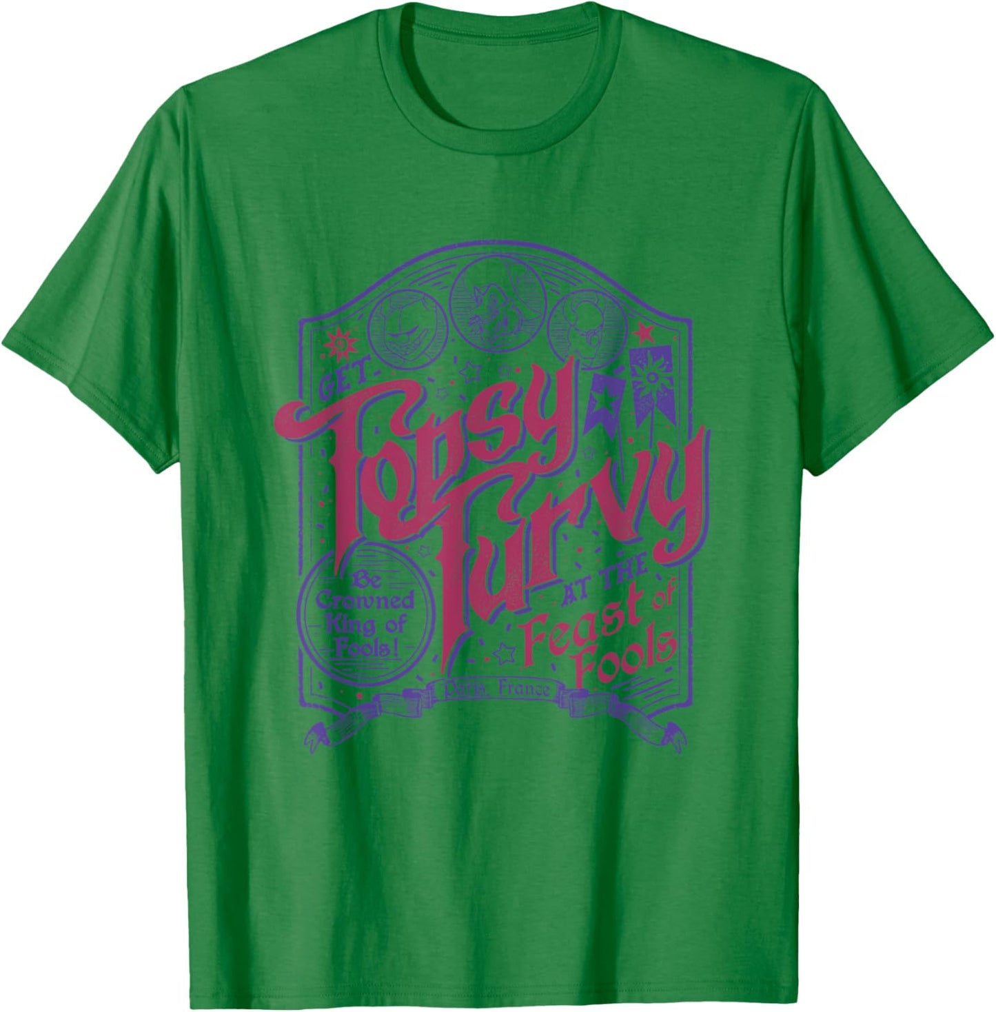 Disney The Hunchback Of Notre Dame Feast Of Fools Big Poster T-Shirt - T-Shirt | Irish Green