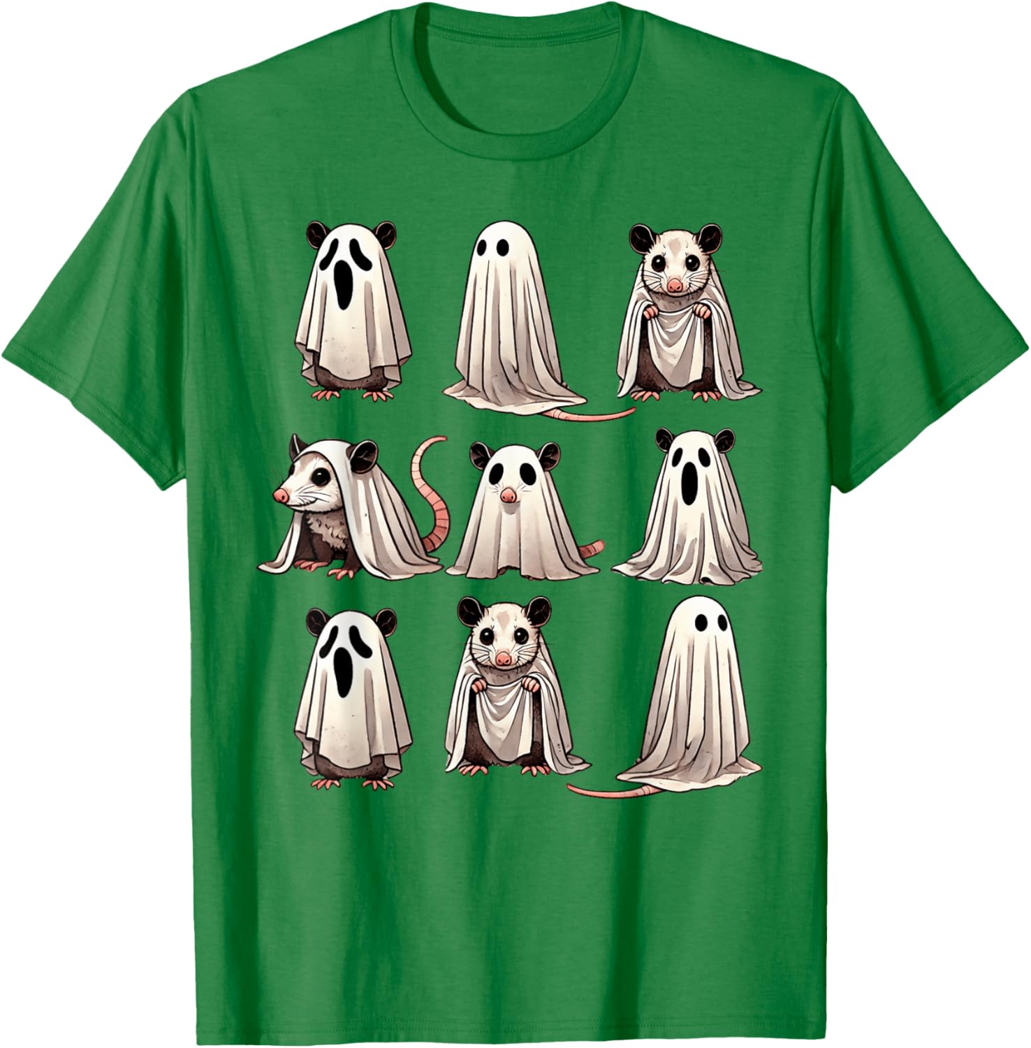 Cute Ghost Opossum Funny Halloween Outfit Costumes Opossum T-Shirt - T-Shirt | Irish Green