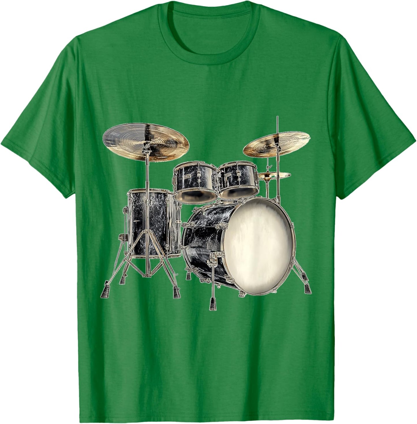 Drumset Music Instrument Motif Illustration Drumset T-Shirt - T-Shirt | Irish Green