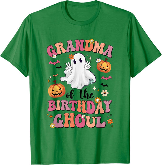 Grandma Of The Birthday Ghoul Halloween Bday Boys Girls T-Shirt - T-Shirt | Irish Green