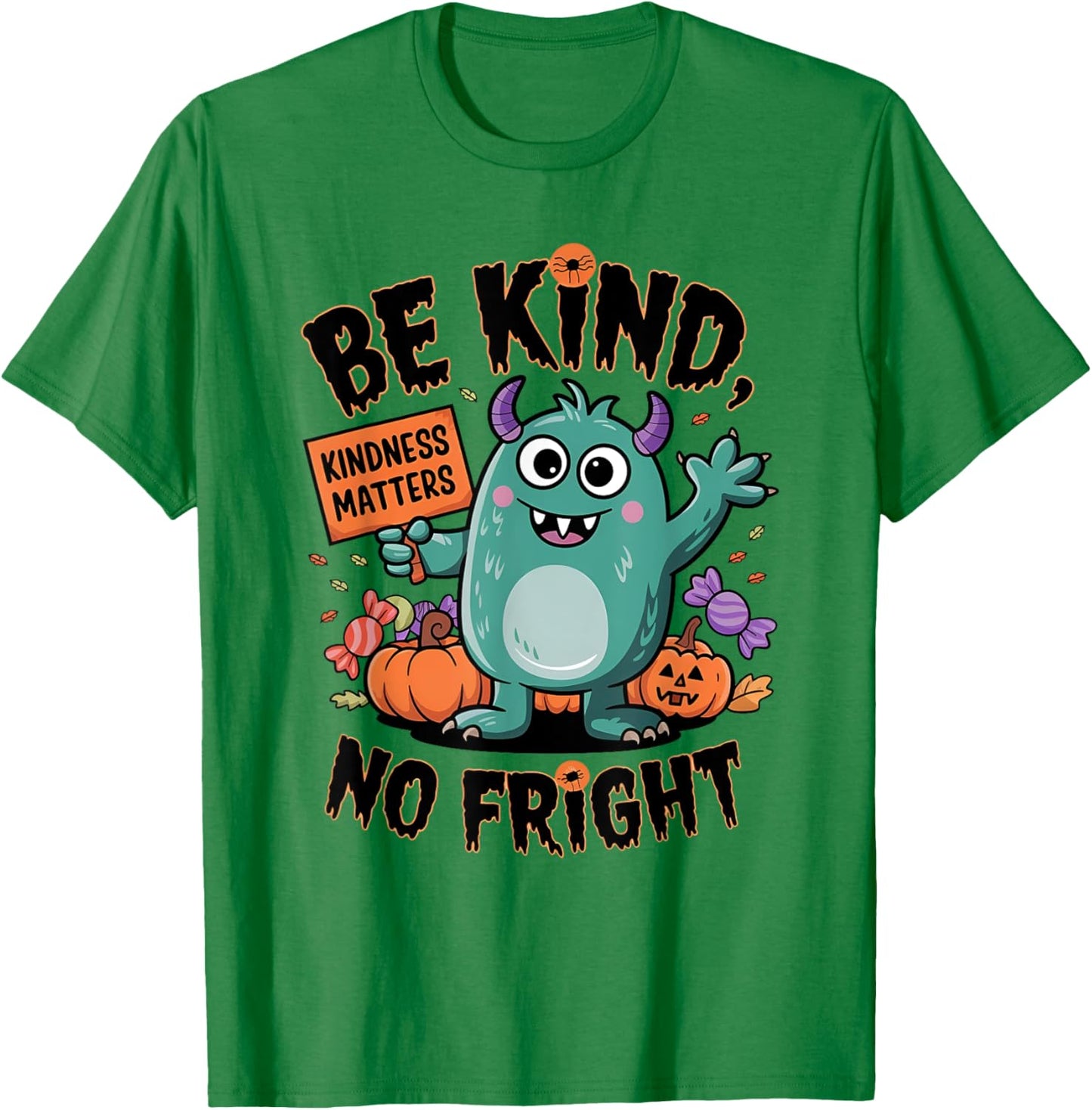Monsters Halloween Orange Unity Day Kindness Matters Be Kind T-Shirt - T-Shirt | Irish Green