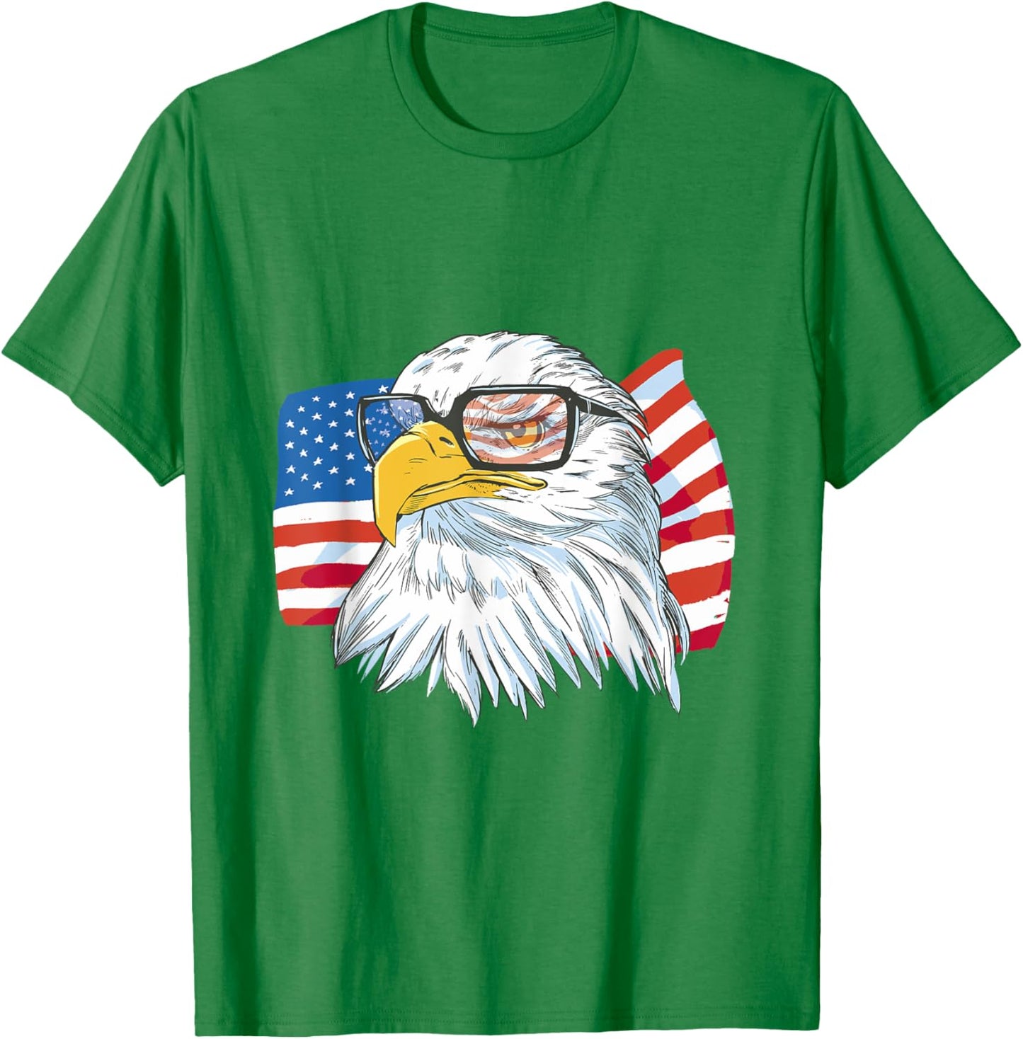USA Bald Eagle Flag Patriotic T-Shirt - T-Shirt | Irish Green