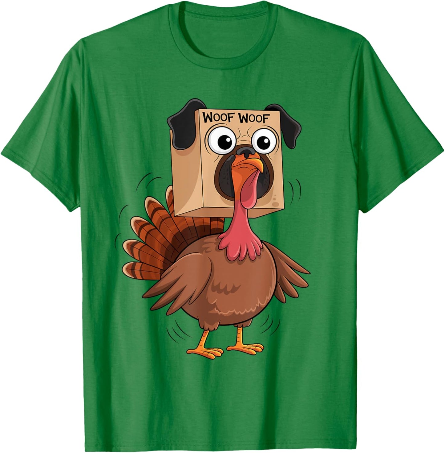 Funny Thanksgiving Turkey Fake Pug Disguise Dog Lovers Women Kids T-Shirt - T-Shirt | Irish Green
