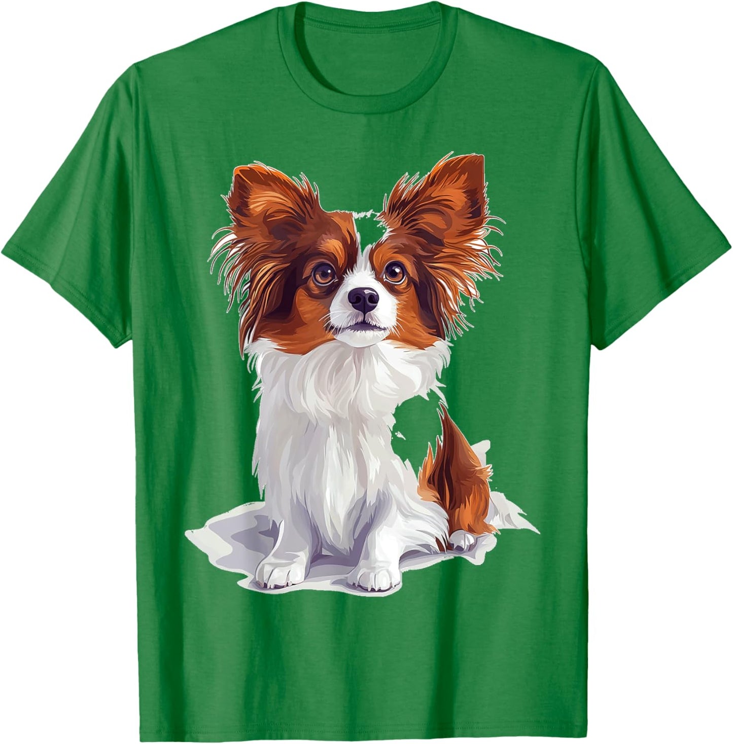 Papillon Dog Motif Pet Art Papillon Women Kids T-Shirt - T-Shirt | Irish Green
