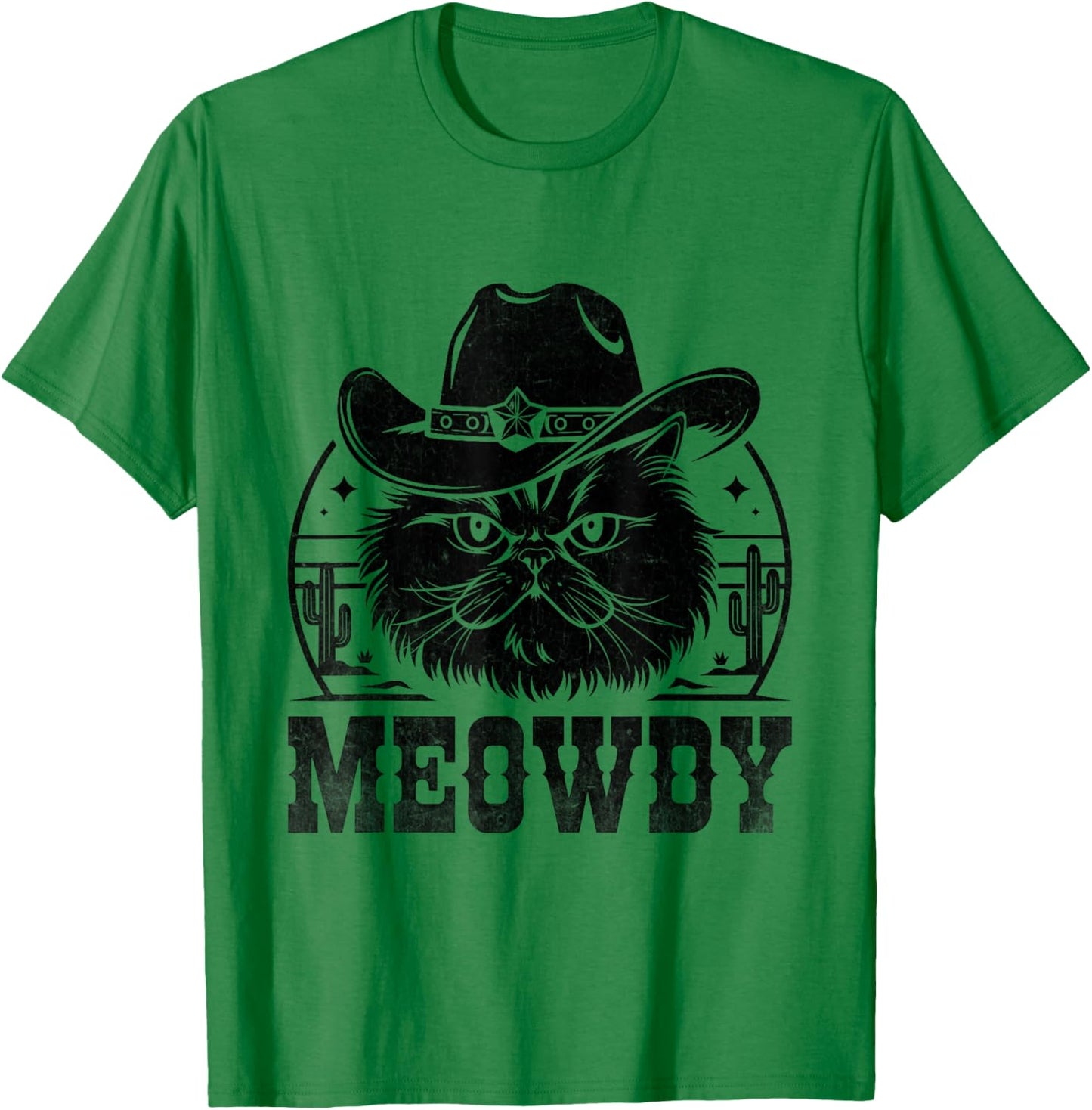 Meowdy Cowboy Persian Cat Persian Longhair T-Shirt - T-Shirt | Irish Green
