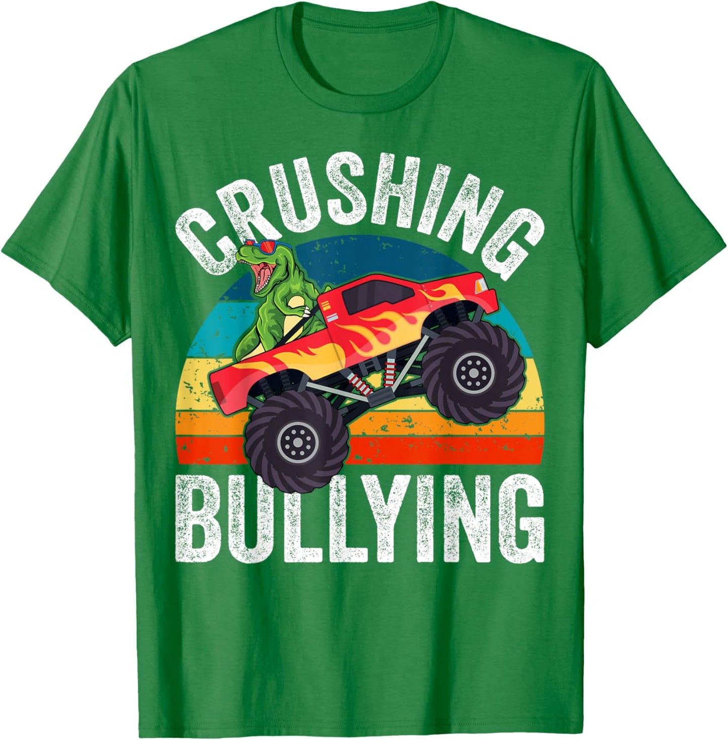Crushing Bullying Monster Truck Kids Unity Day Orange T-Shirt - T-Shirt | Irish Green