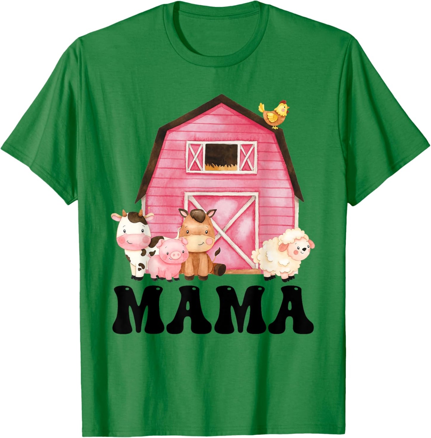 Funny Mama Farm Animals Birthday Theme Matching Family T-Shirt - T-Shirt | Irish Green