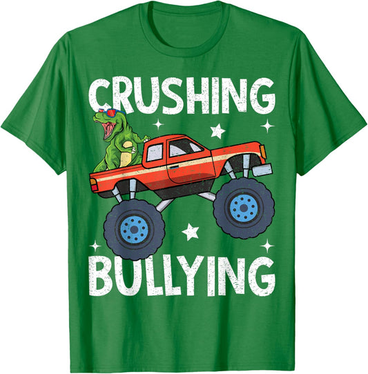 Crushing Bullying Monster Truck Kids Unity Day Orange T-Shirt - T-Shirt | Irish Green