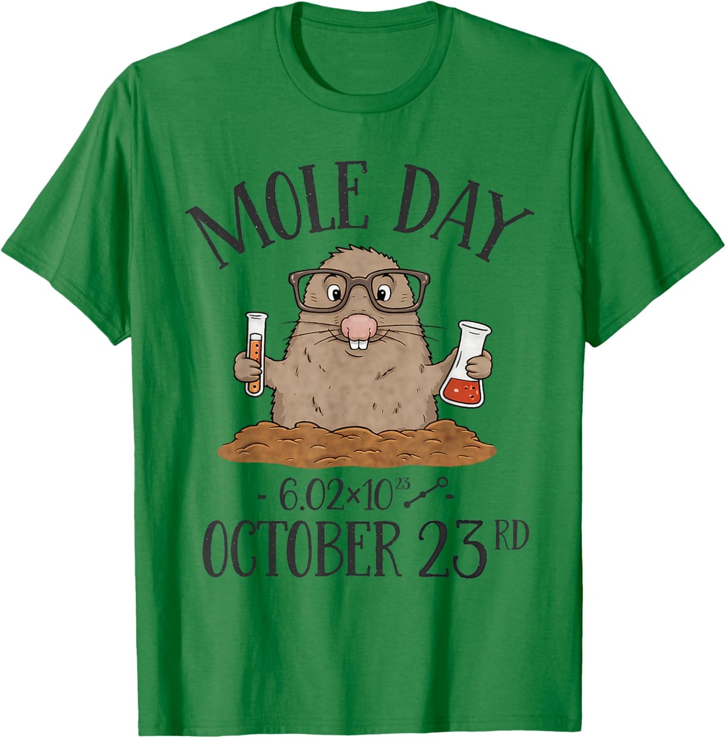Mole Day Avogadro's Number October 23rd T-Shirt - T-Shirt | Irish Green