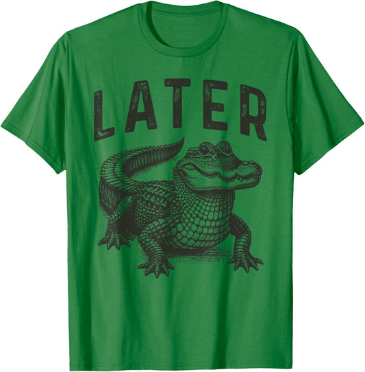 Funny Alligator Crocodile Pun & Women Later Gator T-Shirt - T-Shirt | Irish Green