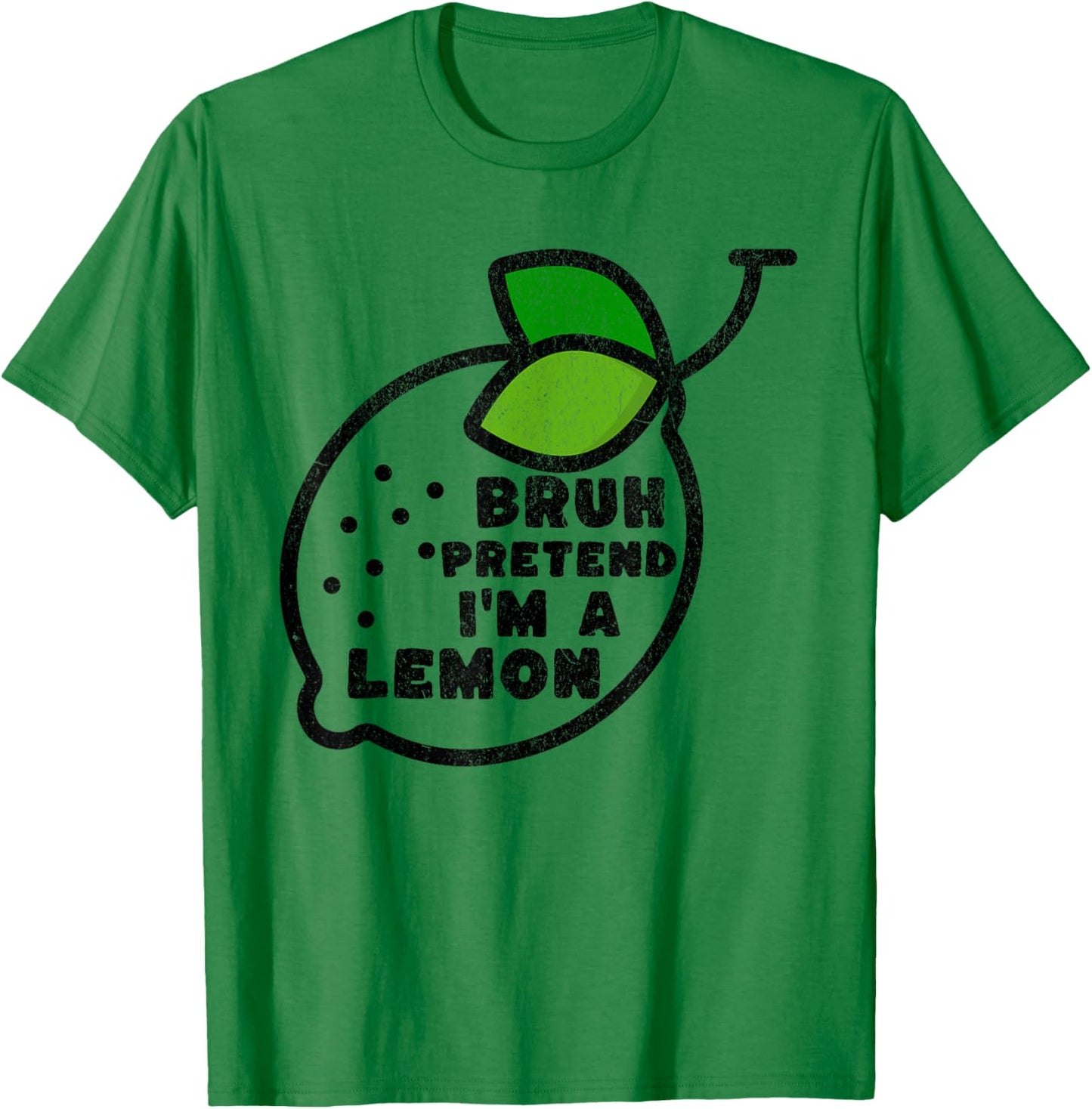 Pretend I'm a Lemon BRUH Retro Funny Fruit Costume Halloween T-Shirt - T-Shirt | Irish Green