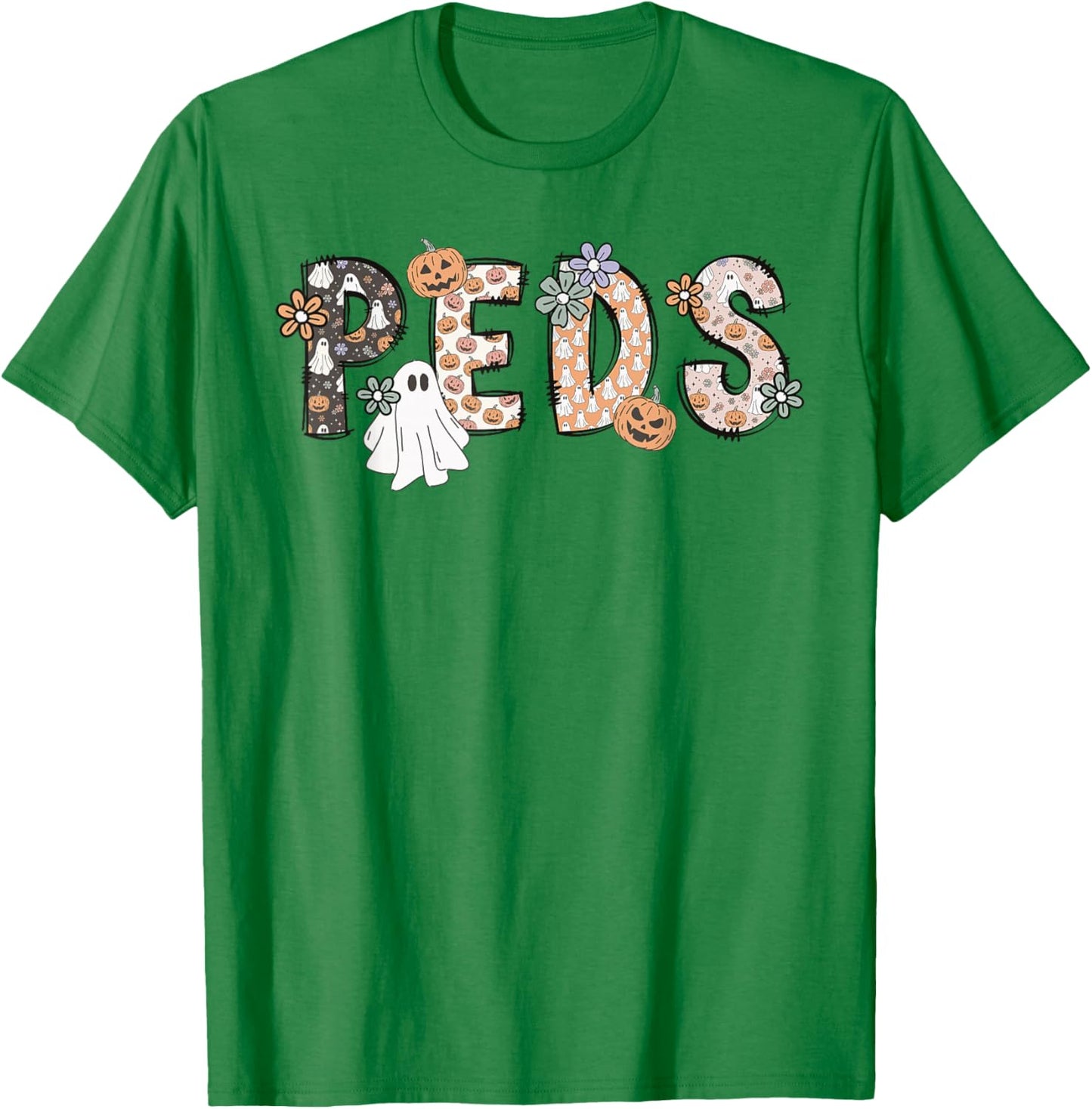 Halloween Nurse Peds Boo Boo Crew Pediatric Nurse Ghost Fall T-Shirt - T-Shirt | Irish Green