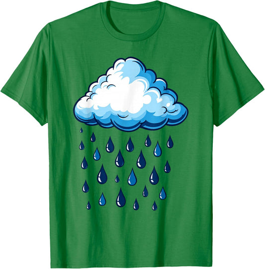White Clouds Rain Drop Costume Christmas Halloween T-Shirt - T-Shirt | Irish Green