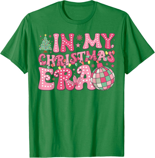 In My Christmas Era Cute Pink Christmas Holiday Xmas T-Shirt - T-Shirt | Irish Green