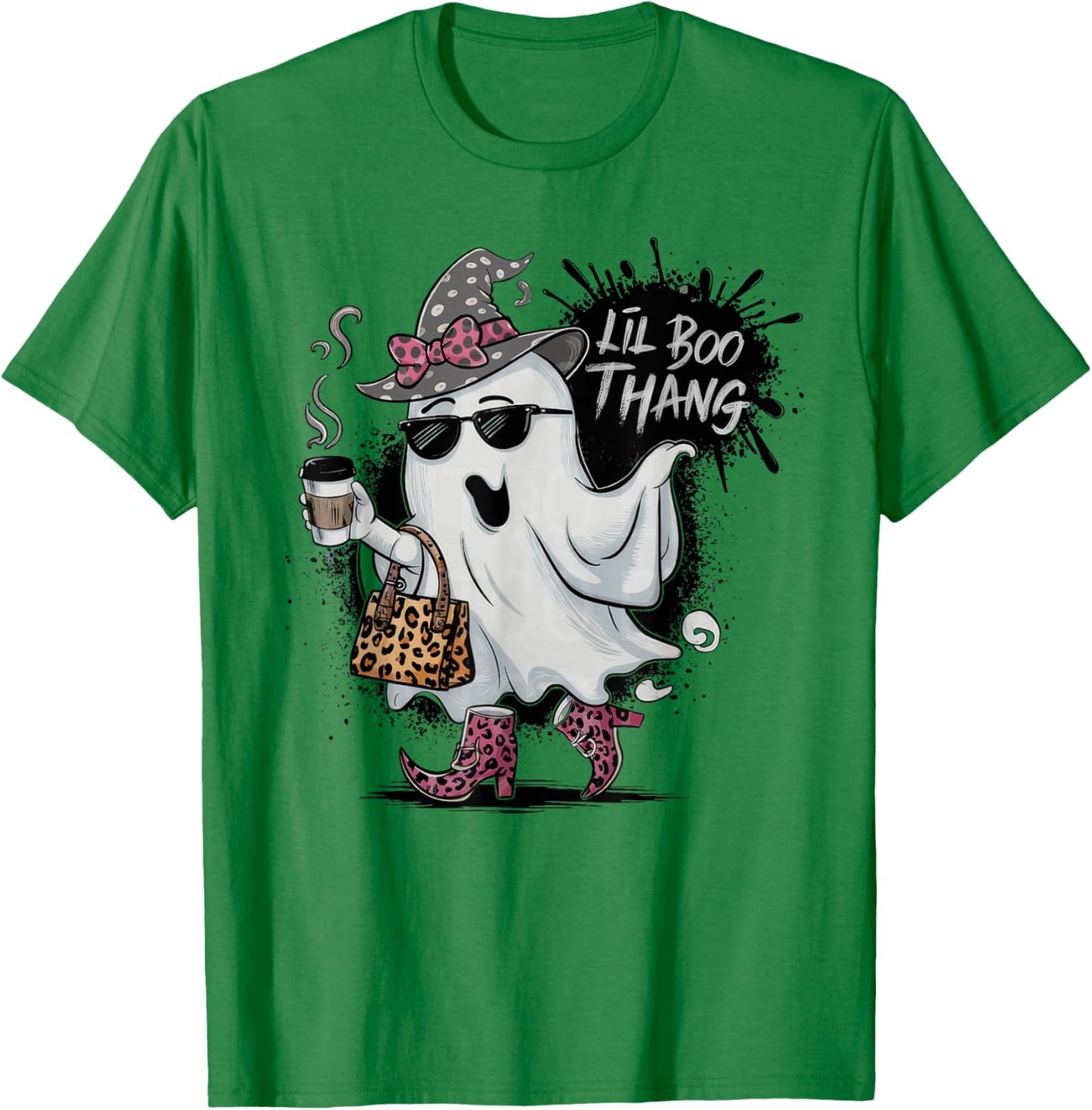 Lil Boo Thang Cute Ghost Halloween Costume Girl Kids T-Shirt - T-Shirt | Irish Green