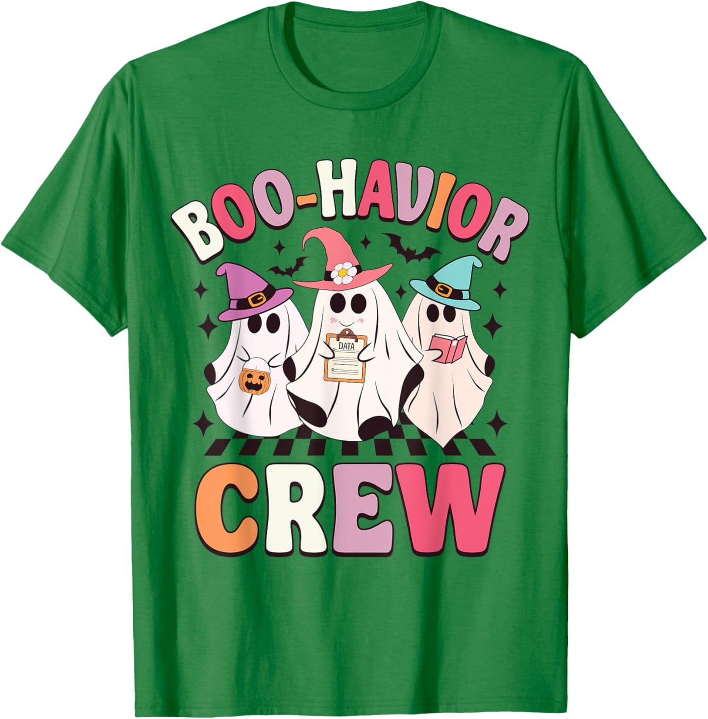 Retro Boo-Havior Crew Behavior Analyst Halloween ABA RBT T-Shirt - T-Shirt | Irish Green
