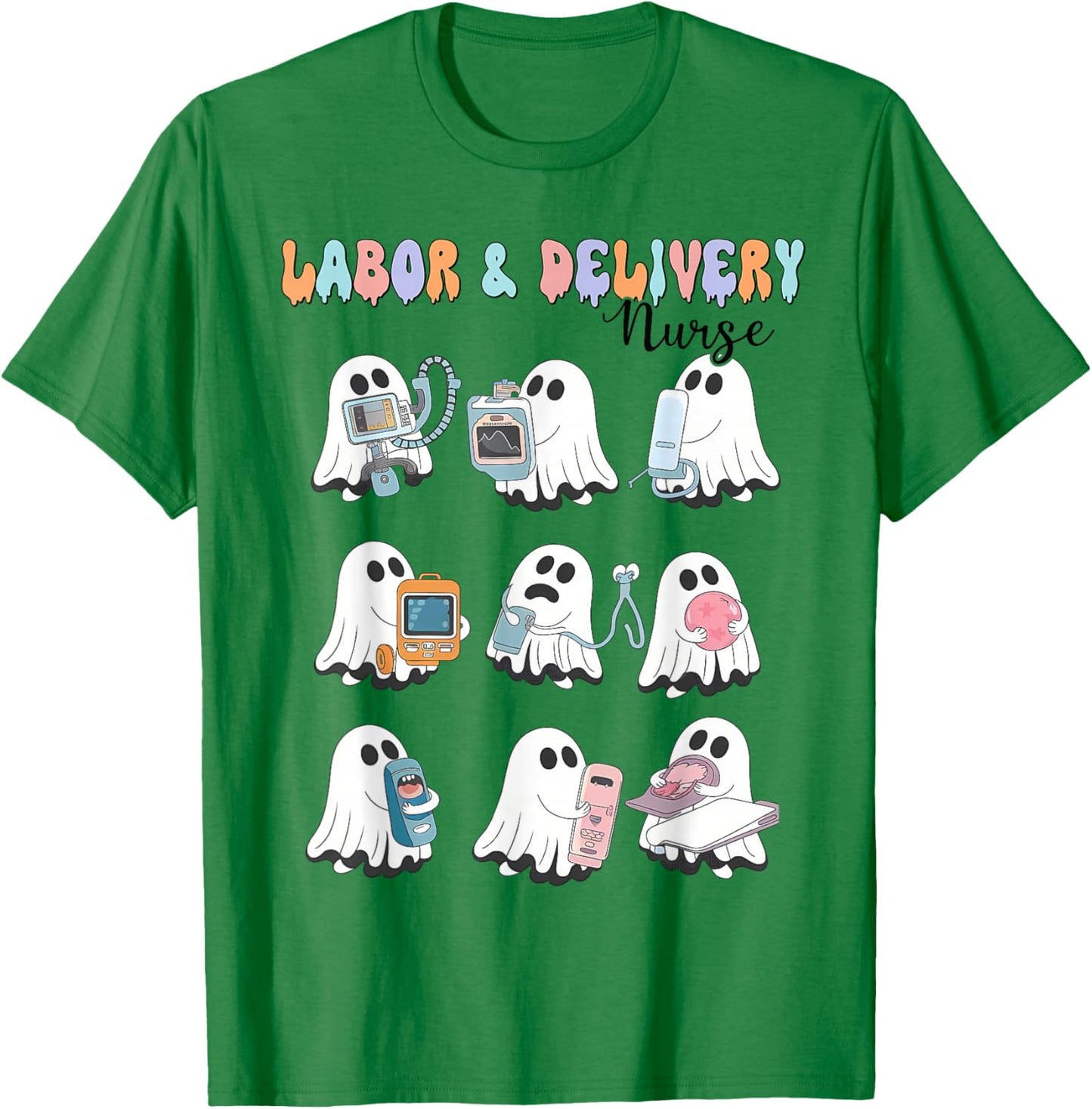 Halloween labor and delivery nurse shirt L&D Nurse Halloween T-Shirt - T-Shirt | Irish Green