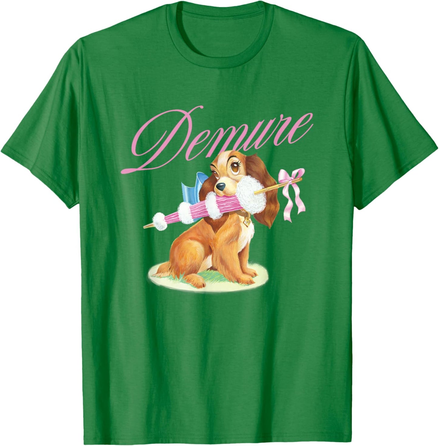 Disney Lady and the Tramp Cute Lady Demure Sketch Chest Logo T-Shirt - T-Shirt | Irish Green