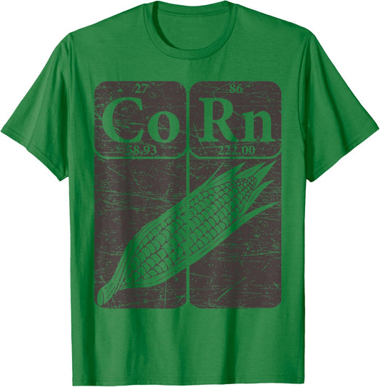 Corn Periodic Table Elements Corn Lover Retro Sweet Corn T-Shirt - T-Shirt | Irish Green