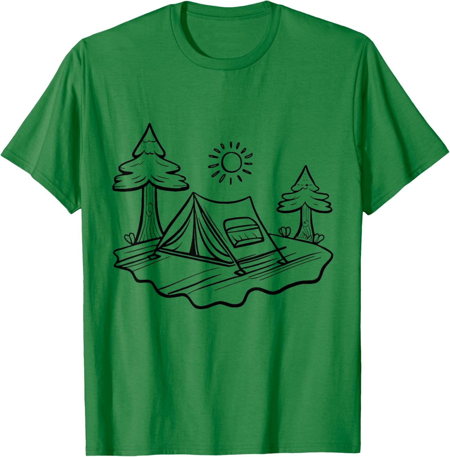 Tent camp Camping coloring and painting yourself coloring T-Shirt - T-Shirt | Irish Green