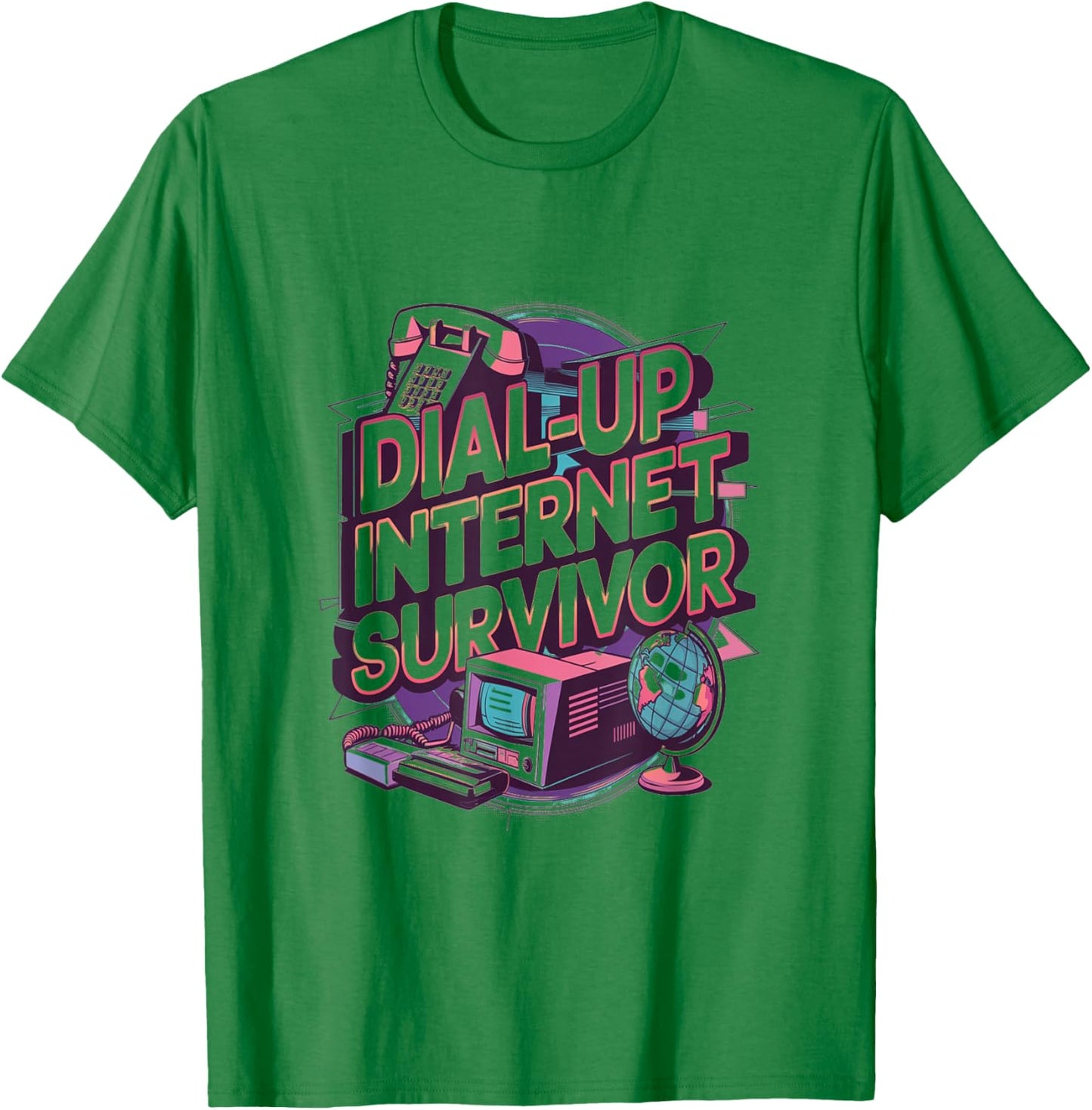 Dial up Internet Survivor – Trendy T-Shirt - T-Shirt | Irish Green