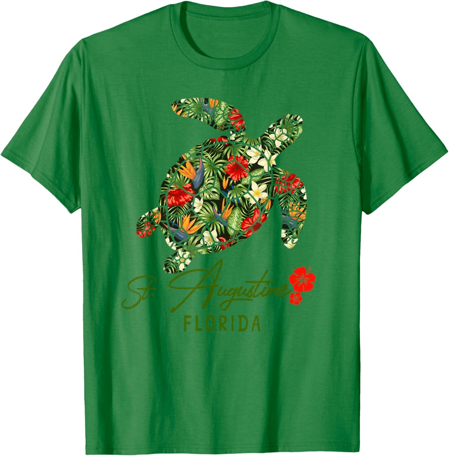 St. Augustine Tropical Sea Turtle Florida T-Shirt - T-Shirt | Irish Green