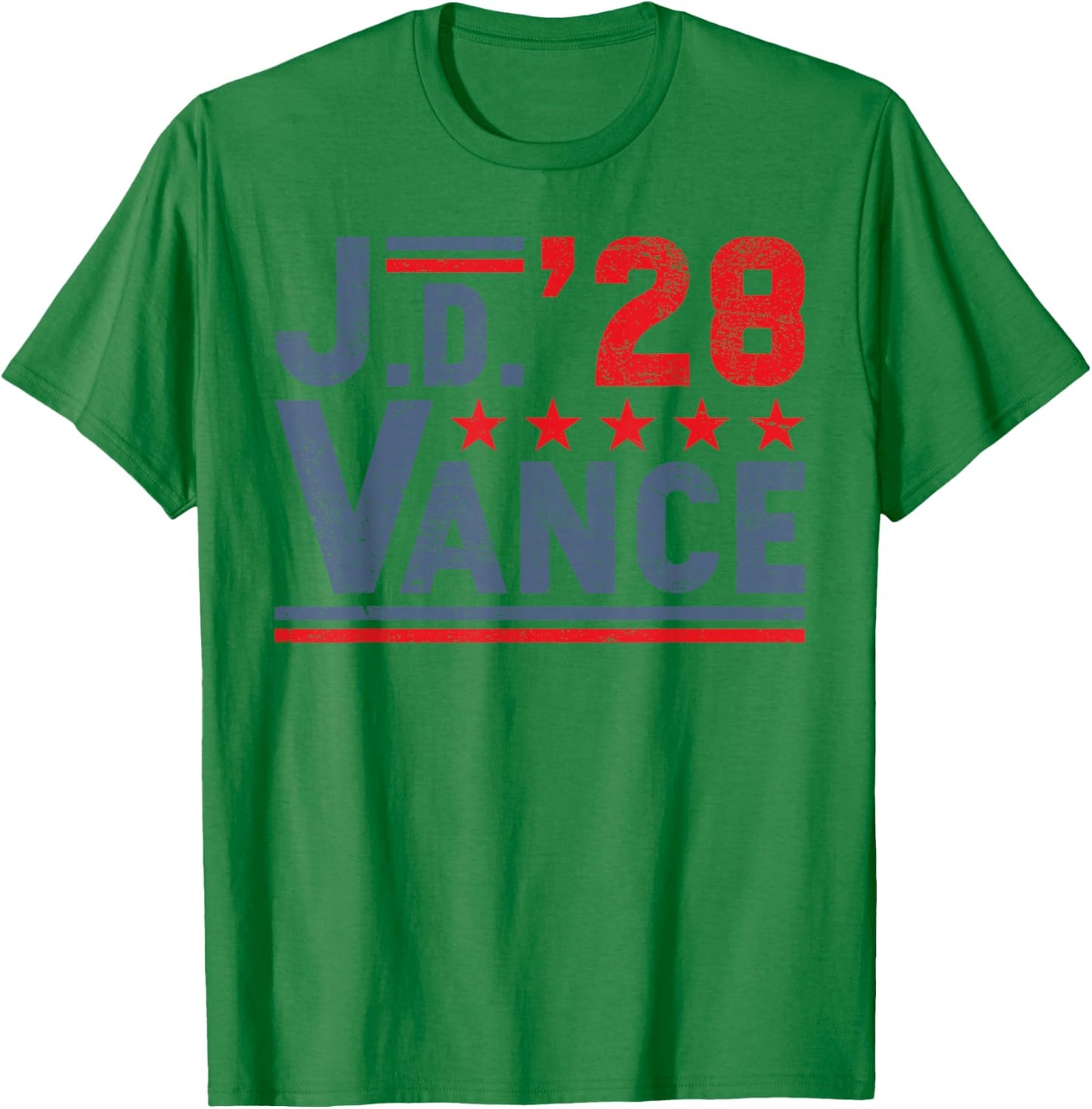 JD Vance 2028 President Election Campaign 28 American Flag T-Shirt - T-Shirt | Irish Green