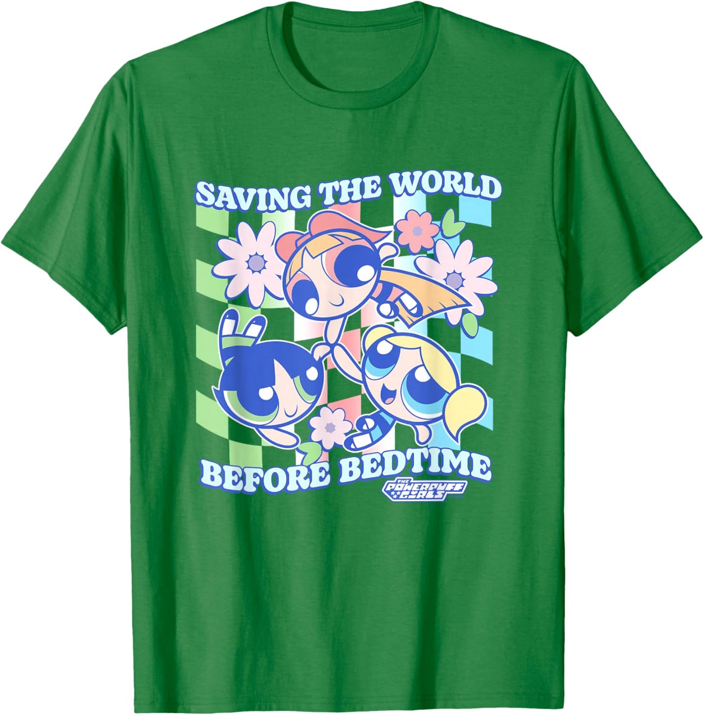 The Powerpuff Girls Saving The World Before Bedtime Vintage T-Shirt - T-Shirt | Irish Green