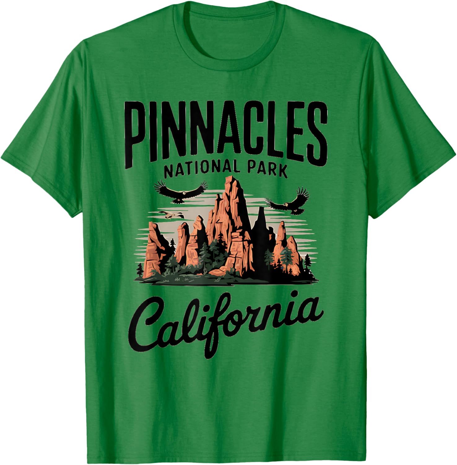 Pinnacles National Park California Adventure T-Shirt - T-Shirt | Irish Green