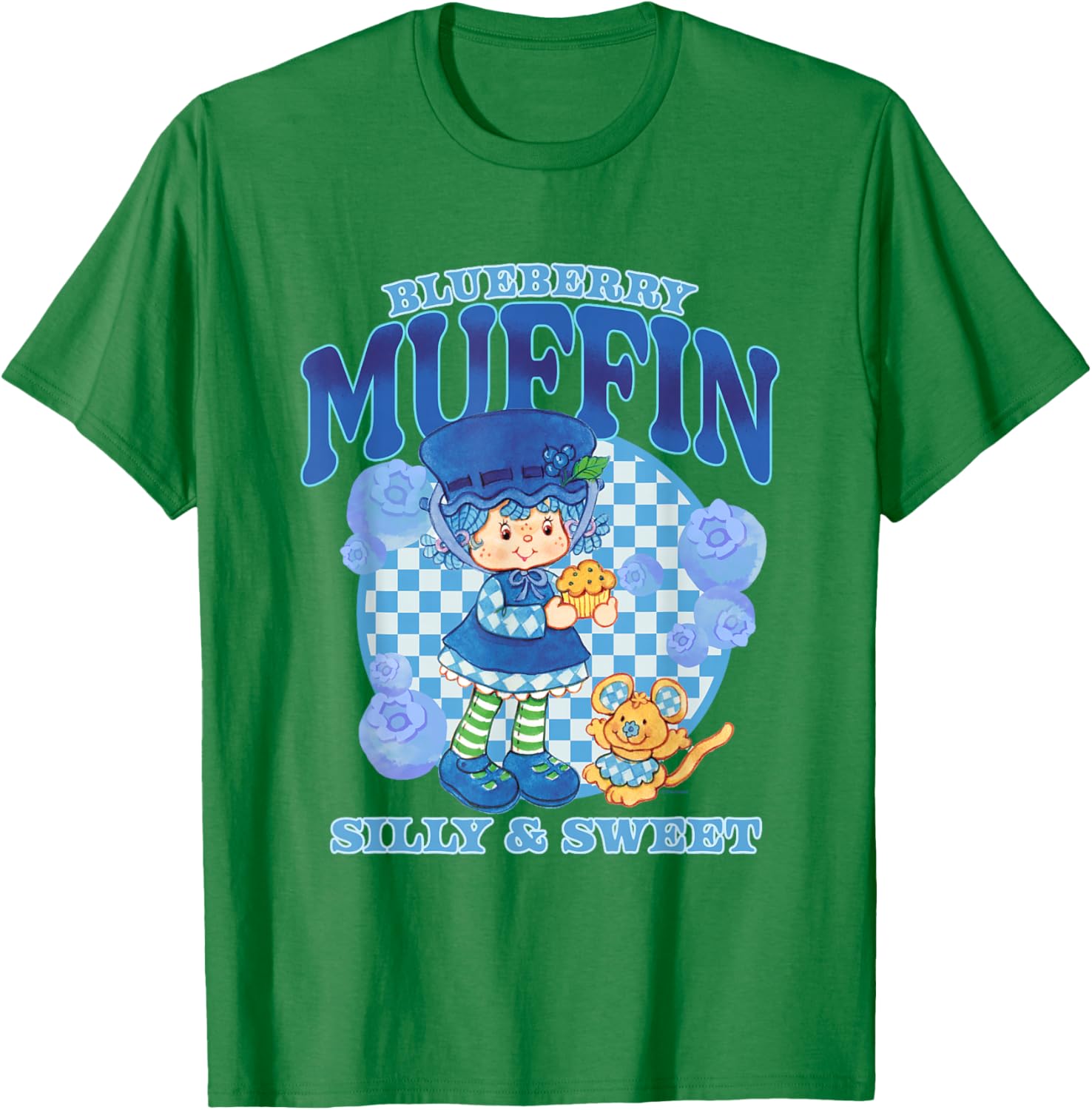 Strawberry Shortcake Blueberry Muffin Silly Sweet Retro Logo T-Shirt - T-Shirt | Irish Green