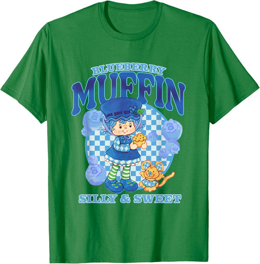 Strawberry Shortcake Blueberry Muffin Silly Sweet Retro Logo T-Shirt - T-Shirt | Irish Green