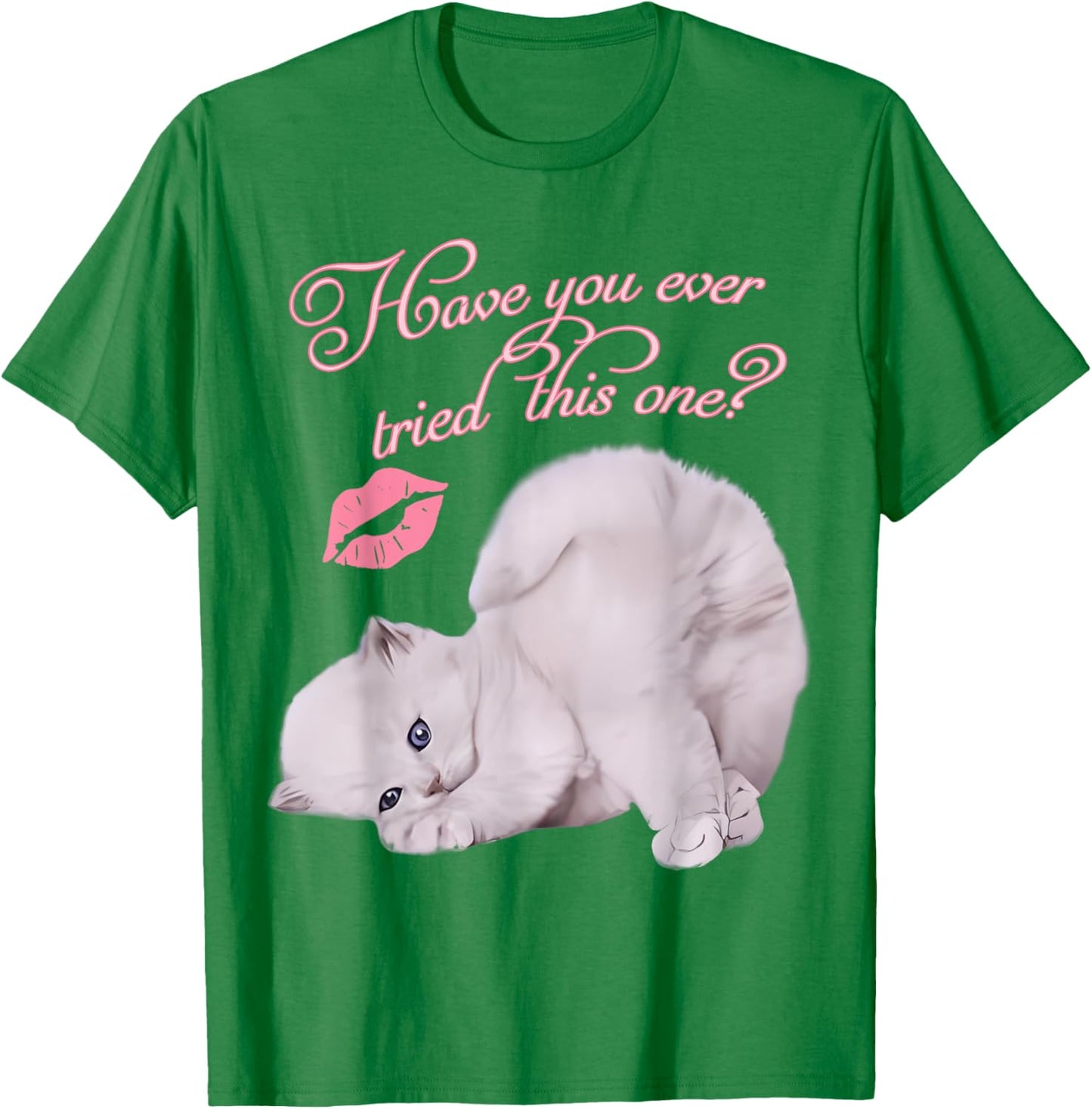 Carpenter Funny Espresso Sweet Adult Cute Cat Kitten Graphic White Small Modern Graphic Cartoon Classic Fit Imported Polyester 100% Machine Wash Spring Summer Short Sleeve T-Shirt - T-Shirt | Irish Green