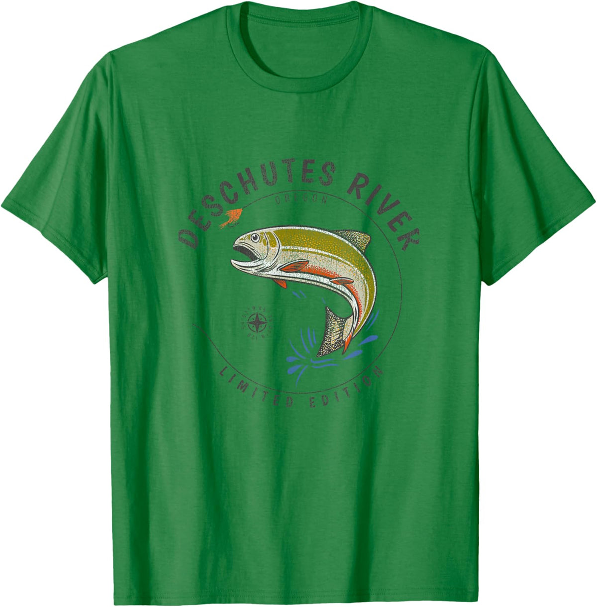 Deschutes River Oregon Fly Fishing Souvenir Deschutes River T-Shirt - T-Shirt | Irish Green