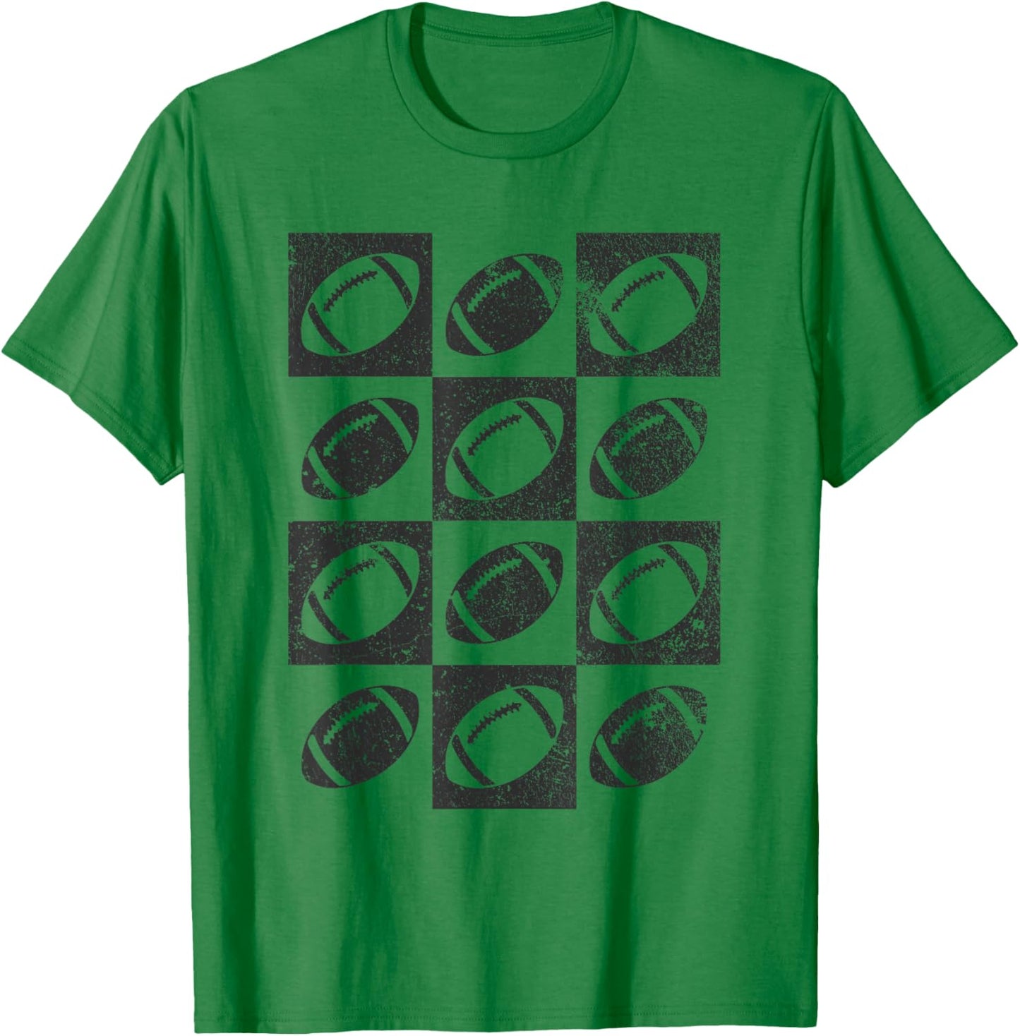 Retro Checkerboard Checkered Football Lover T-Shirt - T-Shirt | Irish Green