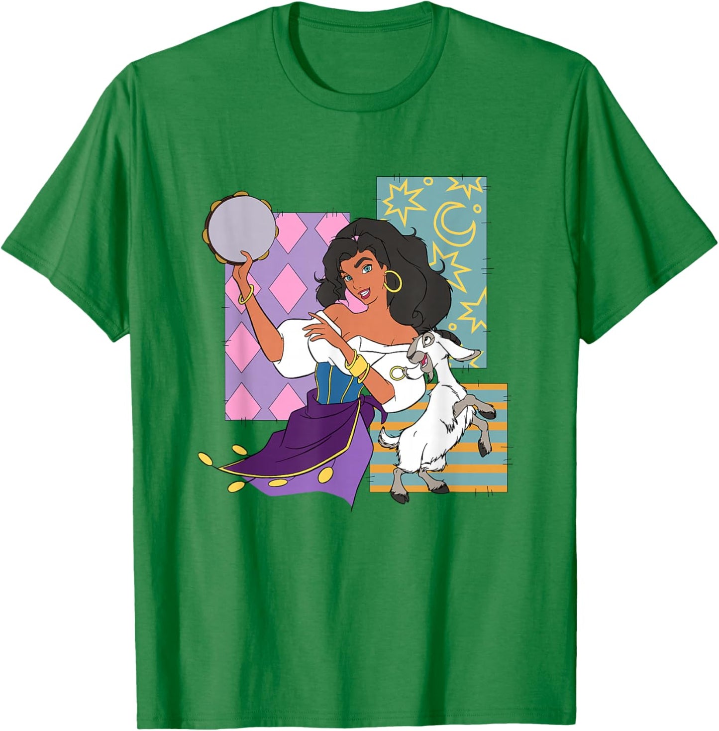 Disney The Hunchback Of Notre Dame Esmeralda Dancing Logo T-Shirt - T-Shirt | Irish Green