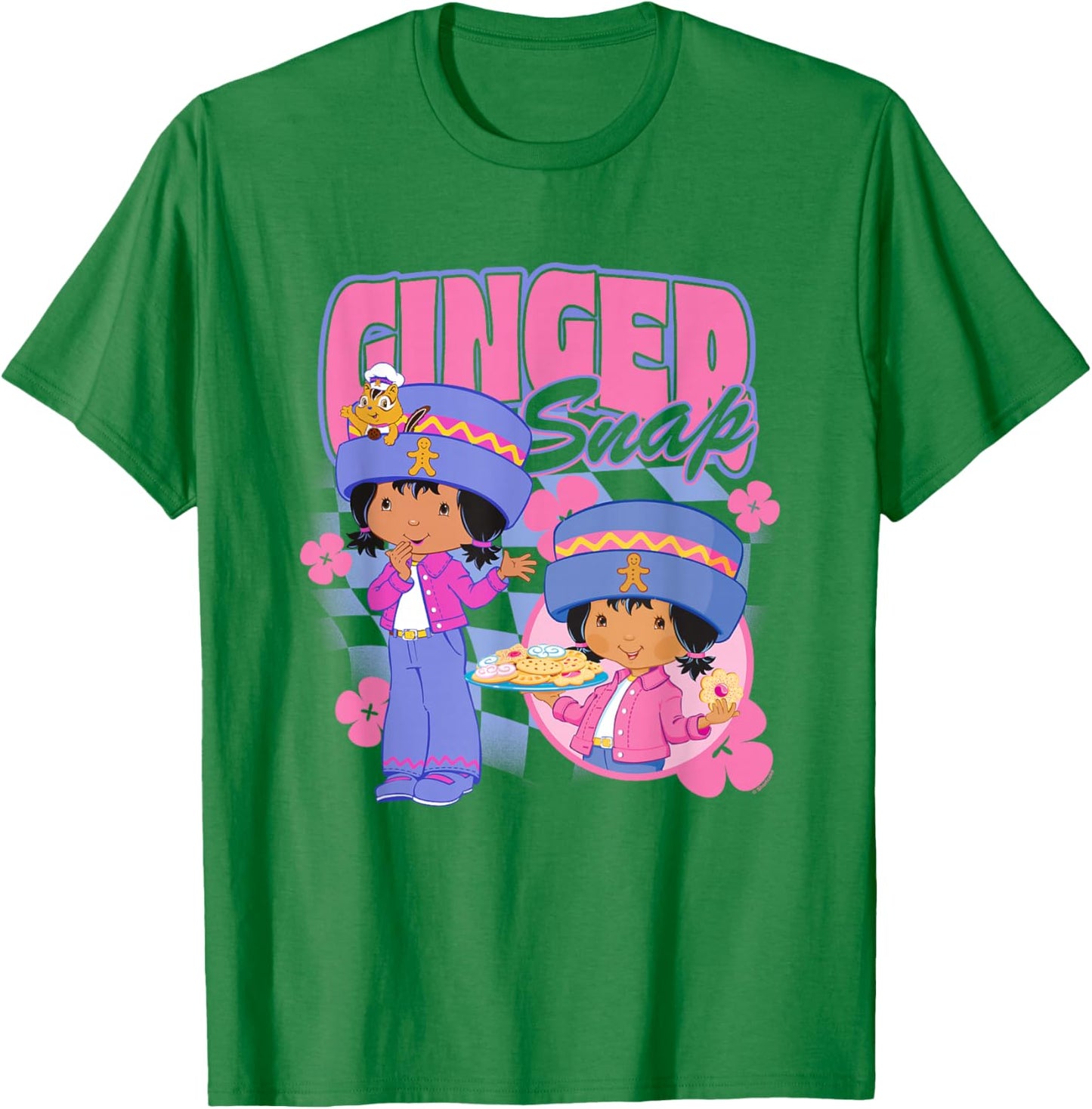 Strawberry Shortcake Cool Ginger Snap Groovy Floral Big Logo T-Shirt - T-Shirt | Irish Green