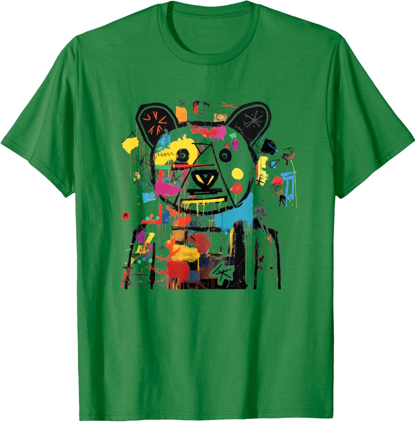 Vibrant Bear Graffiti Urban Street Style T-Shirt - T-Shirt | Irish Green