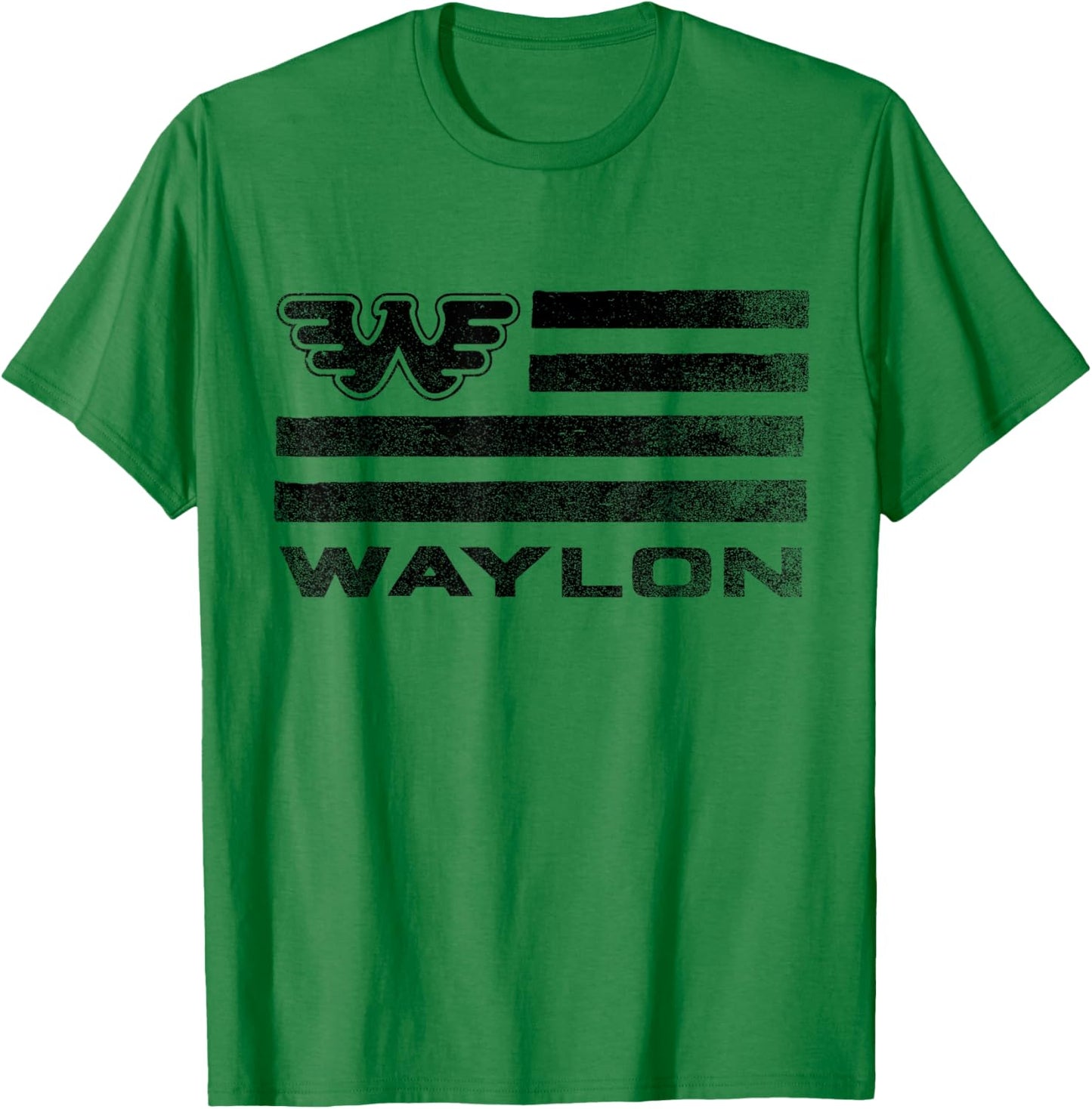 Waylon Jennings - Official Merchandise - Flag T-Shirt - T-Shirt | Irish Green
