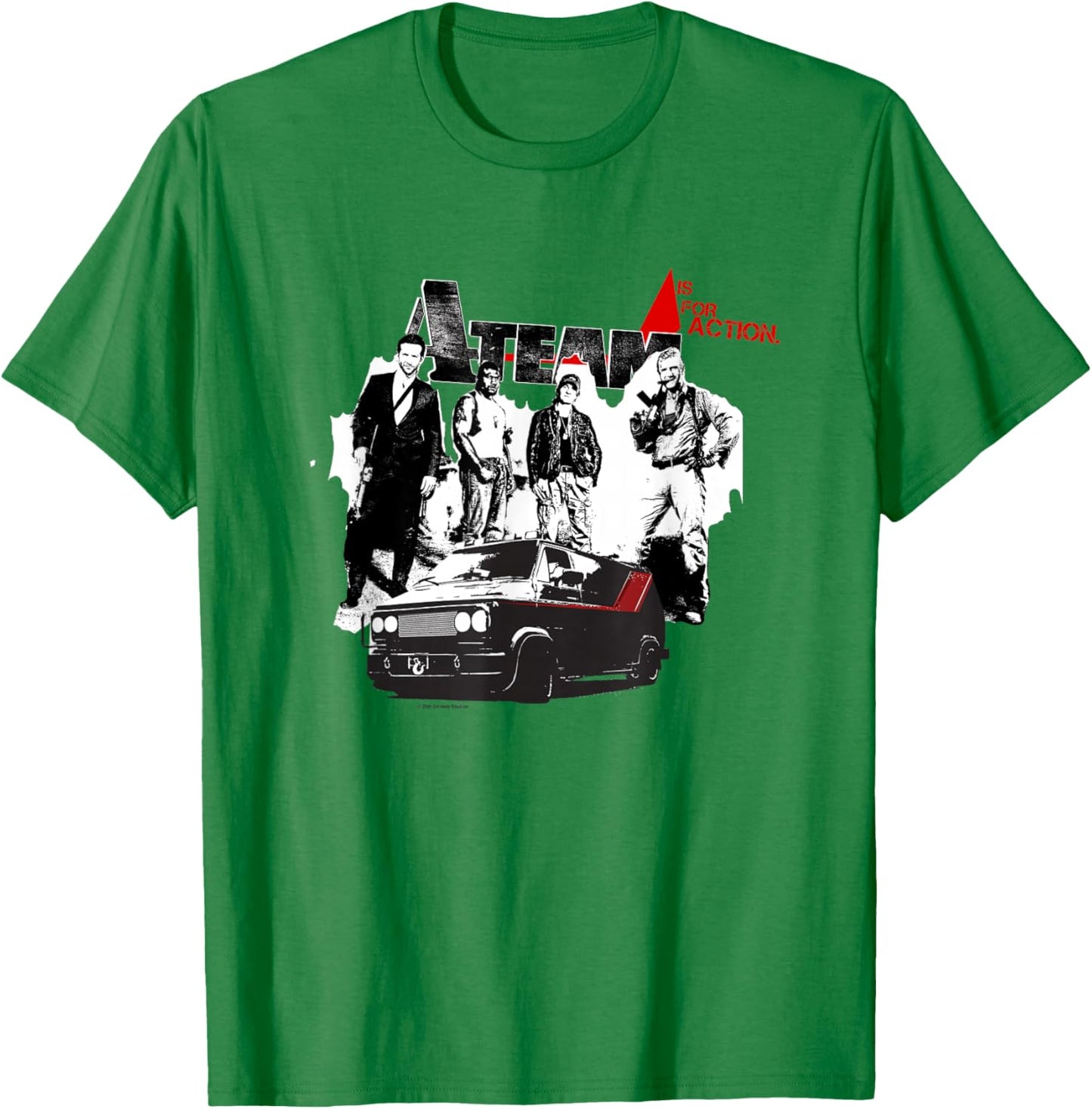 The A-Team A Is For Action Iconic Characters Retro Big Logo T-Shirt - T-Shirt | Irish Green